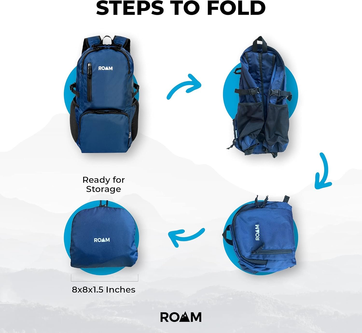 Roam 25L Hiking Daypack - Ultra Lightweight Packable Backpack - Durable, Water Resistant Folding Backpack for Travel, Camping - Image 4