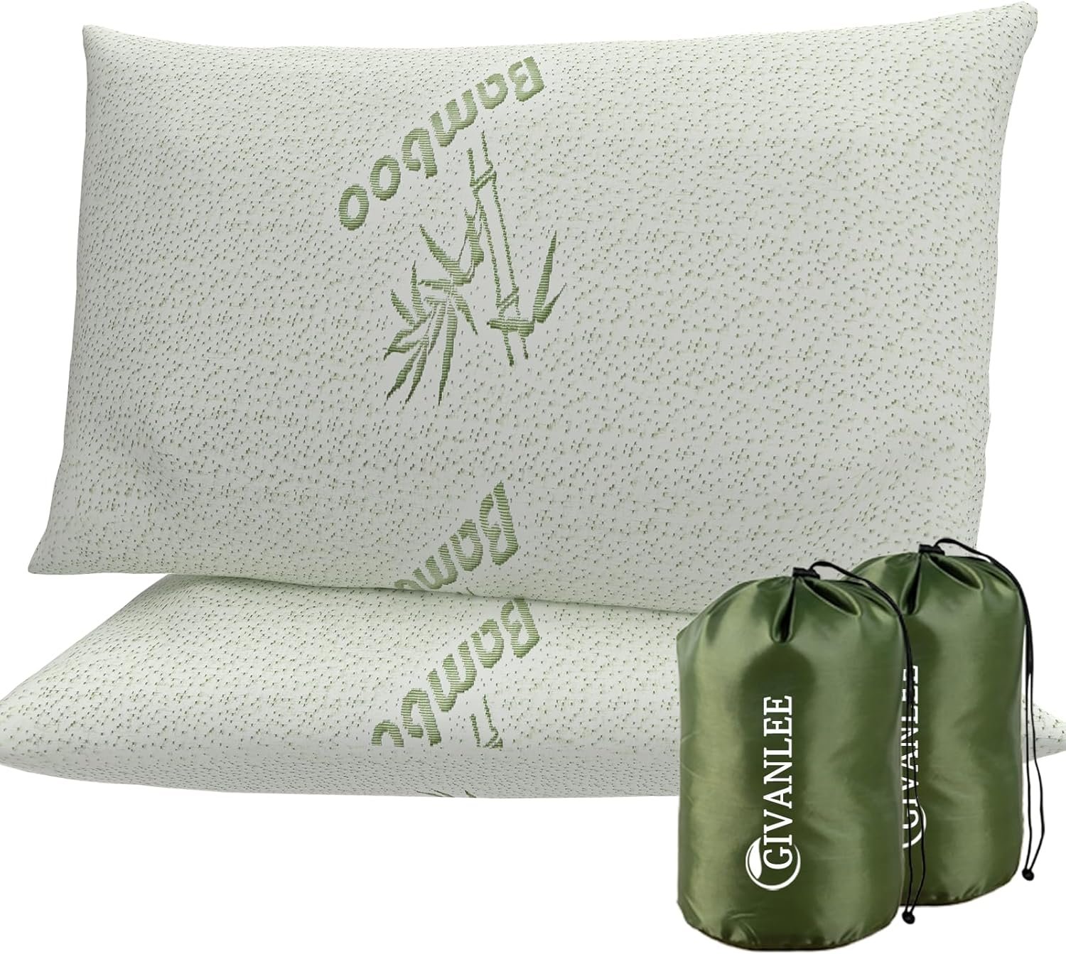 Camping Pillow for Sleeping 2 Pack,Small Travel Pillow,Shredded Memory Foam Pillow Packable with Storage Bag,Soft Cover,Portable Small Pillow for Camp Backpacking Hiking Gear&Accessories - Image 2