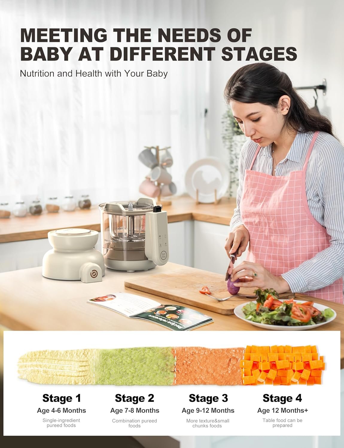 Auto Baby Food Maker, Glass Baby Food Mills, Baby Blender & Steamer and Puree Maker with Auto Cooking, Easy Cleaning, Dishwasher Safe, Cook at Home, Touch Screen Control - Image 5