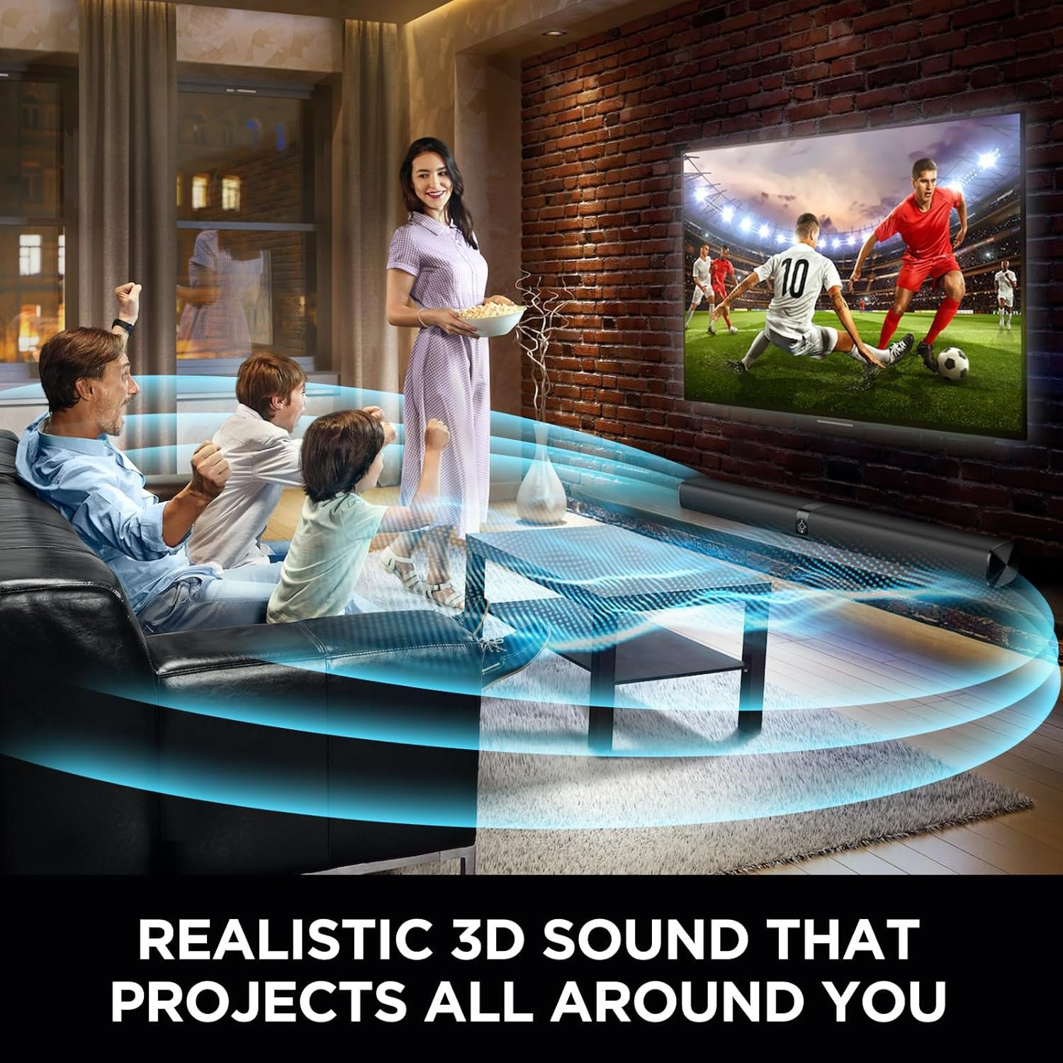 Sound Bar for Smart TV, Soundbar with Bluetooth/ARC/Opt/AUX Connect, Auto Volume Boost, 3 Equalizer Modes, 2 in 1 Detachable Soundbar for TV/PC/Gaming/Projectors - Image 4