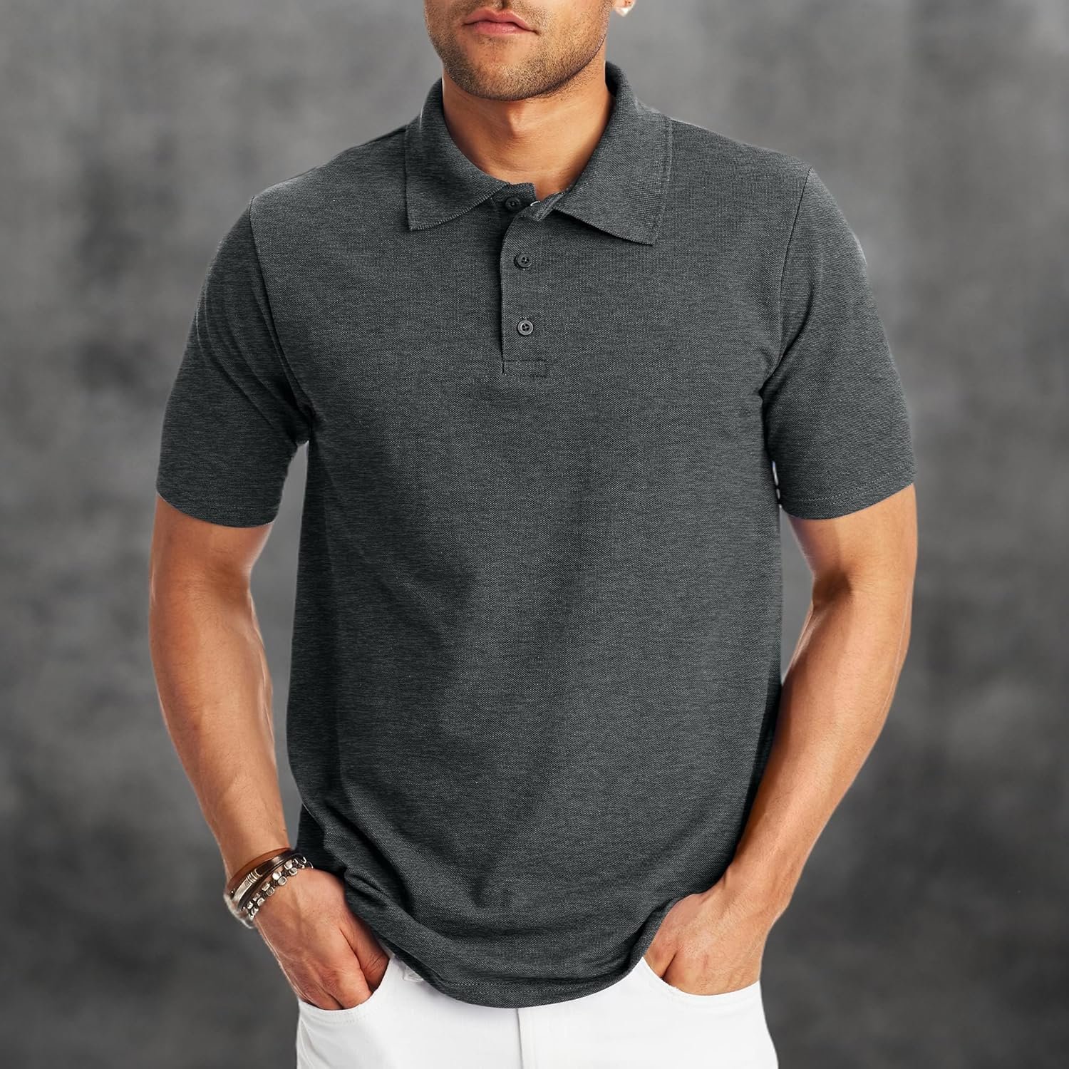 Hanes Men’s X-Temp Short Sleeve Polo Shirt, Midweight Men's Shirt - Image 7