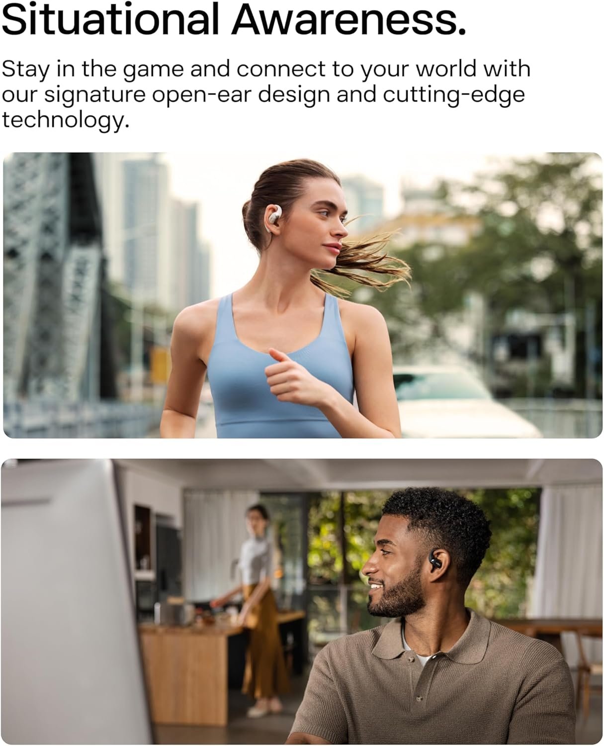 SHOKZ New OpenFit 2 Open-Ear Headphones, True Wireless Bluetooth Earphones with Microphone, Earhook Earbuds with 48 Hours of Playtime, Fast Charging, IP55 Water-Resistant, with Carrying Bag, Black - Image 8