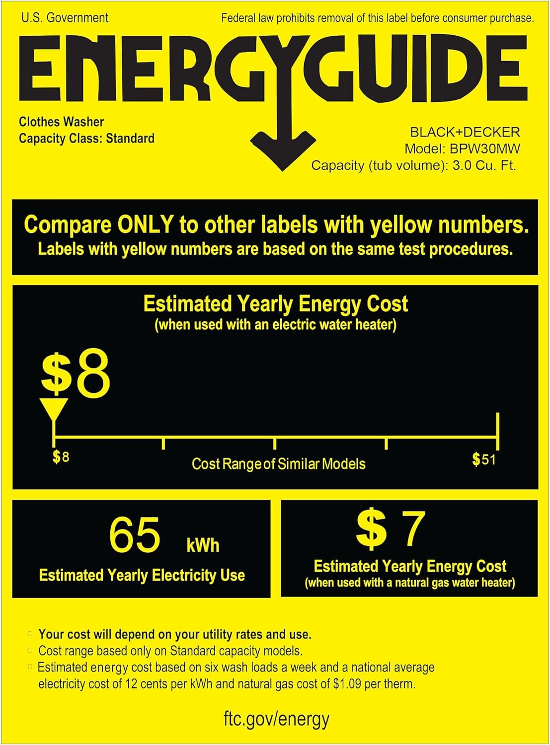 BLACK+DECKER 3.0 Cu. Ft. Portable Washer, 26.5 lb. Capacity Washing Machine, 6 Cycles, Quick Connect Sink Adapter and Drain Hose Included, Transparent Lid & LED Display, BPW30MW, White - Image 8