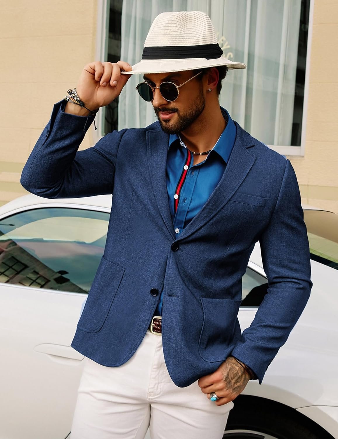 GRACE KARIN Men's Casual Blazer Suit Jackets 2 Button Lightweight Sport Coats - Image 5