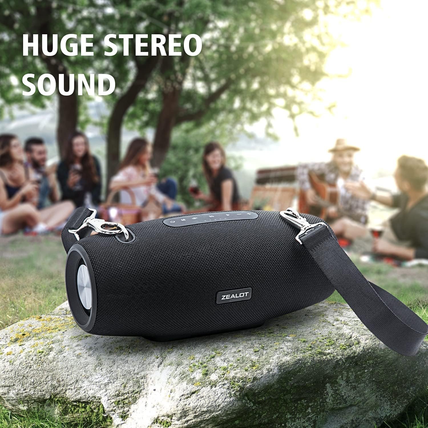ZEALOT Bluetooth Speaker, Speakers Bluetooth Wireless,Waterproof,Portable Speaker with 75W Loud Stereo Sound,Deep Bass,EQ,IPX6,20H,Outdoor Speakers Large for Party,Beach,Camping,Black - Image 8