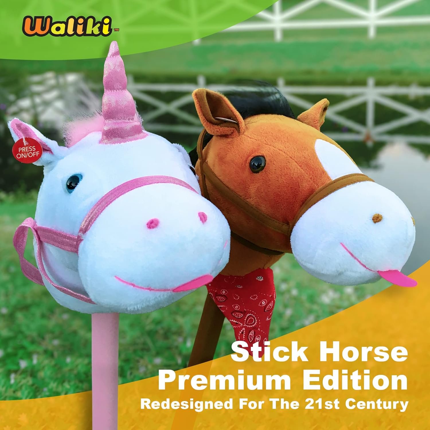 WALIKI Stick Horse Toy for Boys and Girls | Fun Cowboy & Cowgirl Pretend Play | Cool Toys for Kids Ages 3 4 5 6 | Birthday Gift for Active Toddlers (Brown) - Image 6