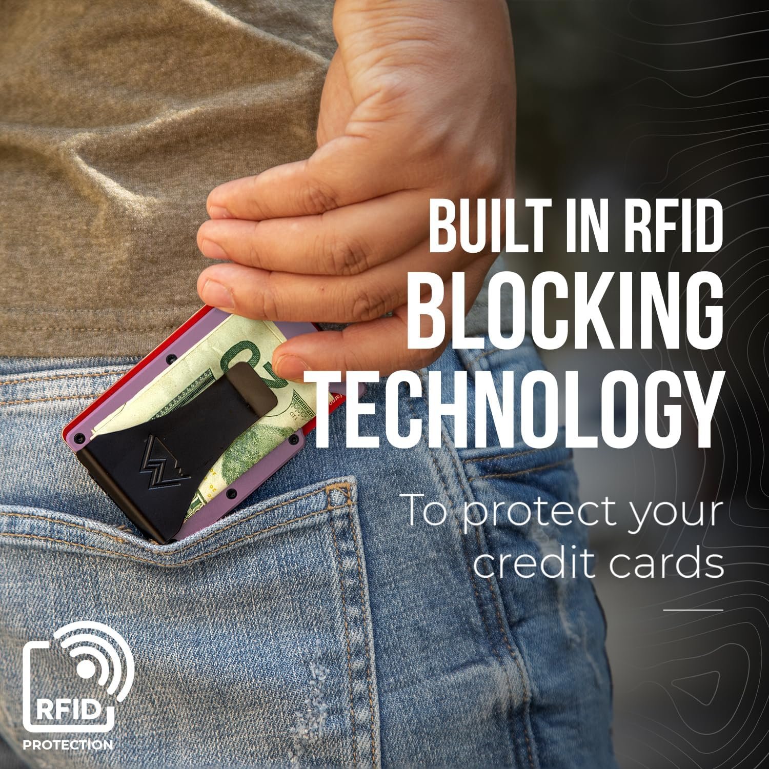 Mountain Voyage Co Minimalist Wallet for Men & Women - Slim RFID Wallet, Scratch Resistant, Credit Card Holder & Money Clip, Easily Removable Money & Cards, (Electric Pink) - Image 4