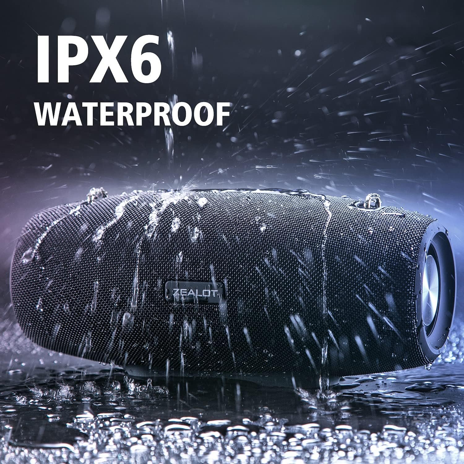 ZEALOT Bluetooth Speaker, Speakers Bluetooth Wireless,Waterproof,Portable Speaker with 75W Loud Stereo Sound,Deep Bass,EQ,IPX6,20H,Outdoor Speakers Large for Party,Beach,Camping,Black - Image 4