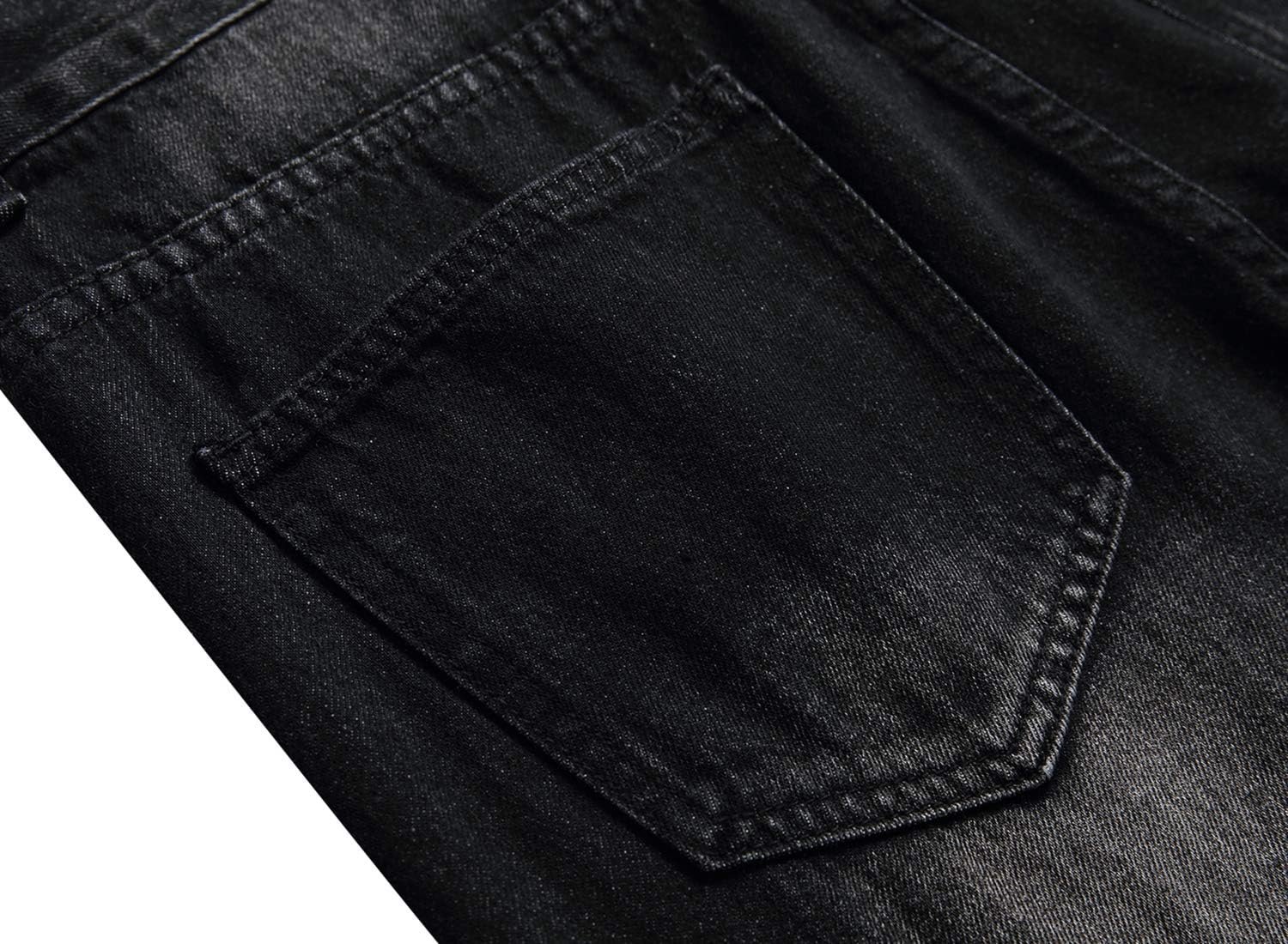 QIMYUM Mens Ripped Jeans, Distressed Destroyed Slim Fit Straight Leg Denim Pants - Image 9