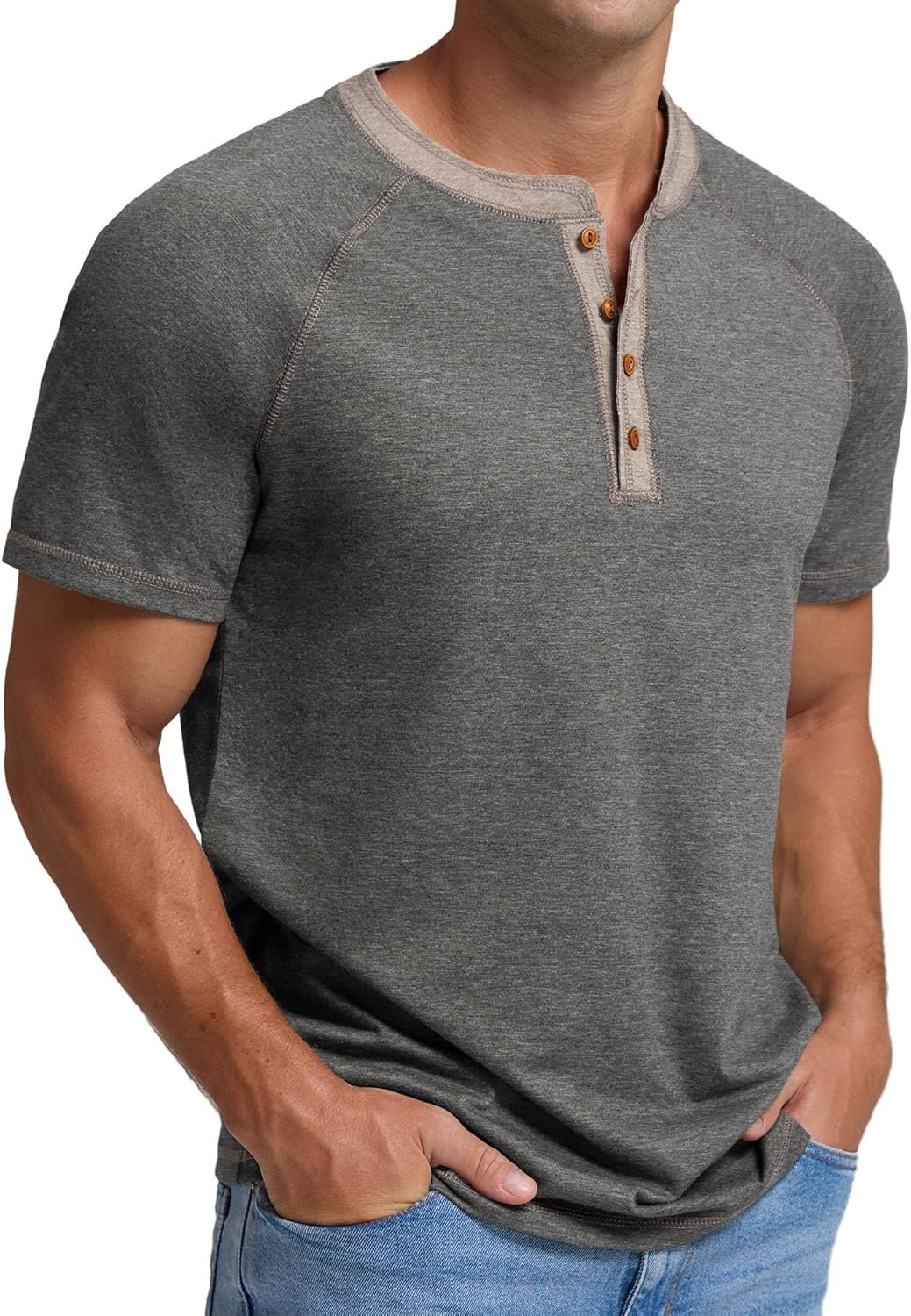 Sailwind Mens Henley Long/Short Sleeve T-Shirt Cotton Casual Shirt - Image 3