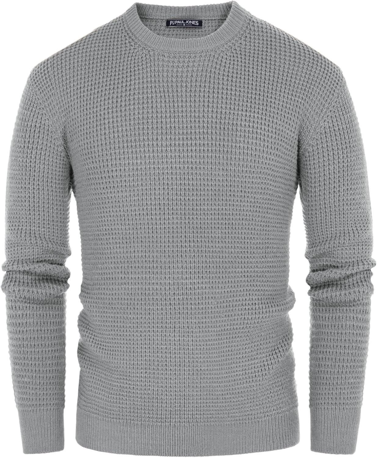 PJ PAUL JONES Mens Crewneck Pullover Sweater Waffle Textured Long Sleeve Knitted Sweaters - Image 8