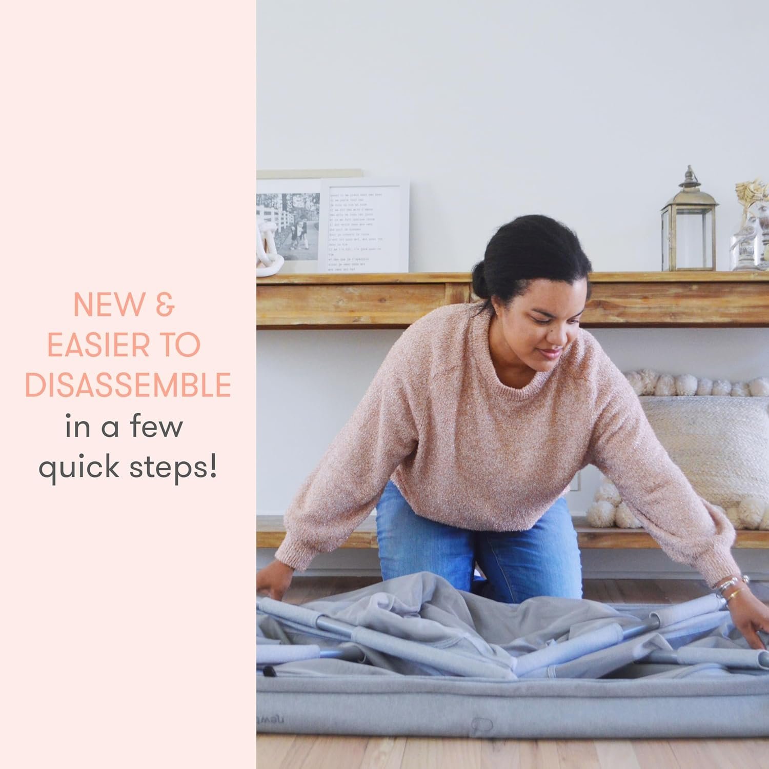 Newton Baby Travel Crib & Play Yard – Breathe-Thru Mattress for Safe Sleep, Portable & Easy Disassembly, Completely Washable, 2X Larger Surface Area, Non-Toxic, Largest-in-Class with Travel Bag, Grey - Image 8