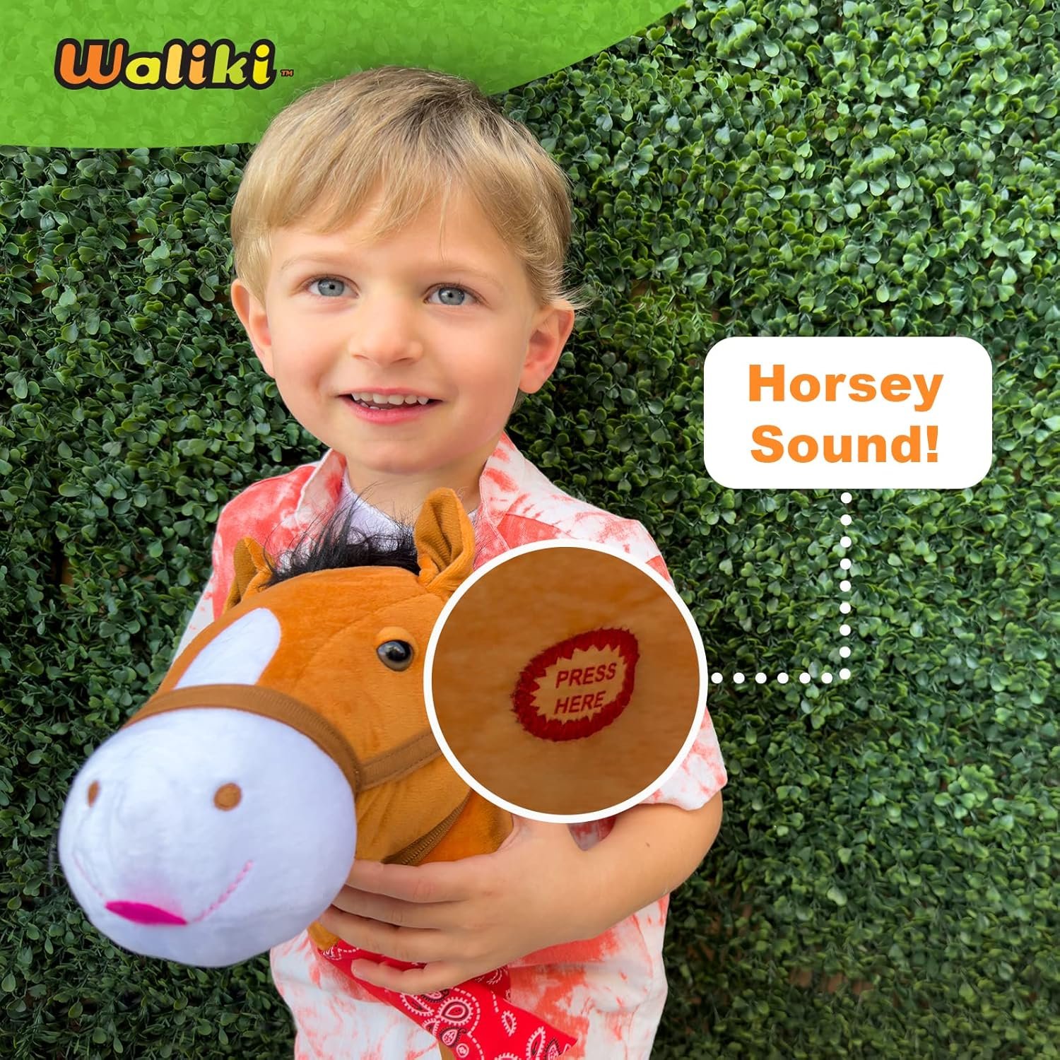 WALIKI Stick Horse Toy for Boys and Girls | Fun Cowboy & Cowgirl Pretend Play | Cool Toys for Kids Ages 3 4 5 6 | Birthday Gift for Active Toddlers (Brown) - Image 9