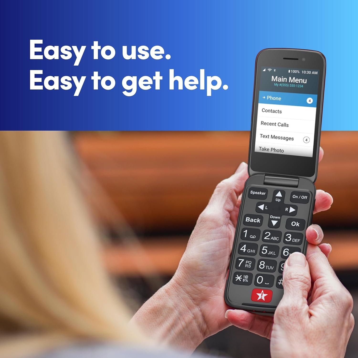 Lively Jitterbug Flip2 - Flip Cell Phone for Seniors - Not Compatible with Other Wireless Carriers - Must Be Activated Phone Plan - Graphite Flip Phone - Image 4