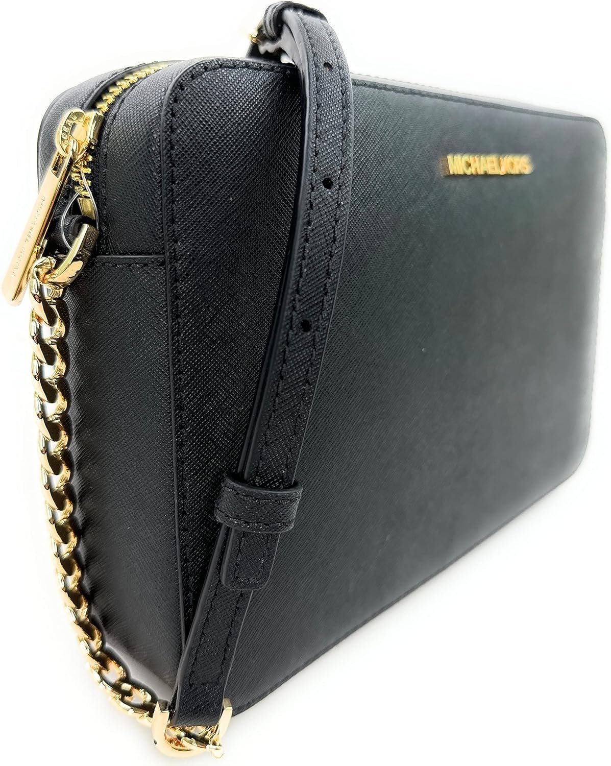 Michael Kors Women's Jet Set Item East West Crossbody Bag in Black with Gold hardware (Black/Gold) - Image 4