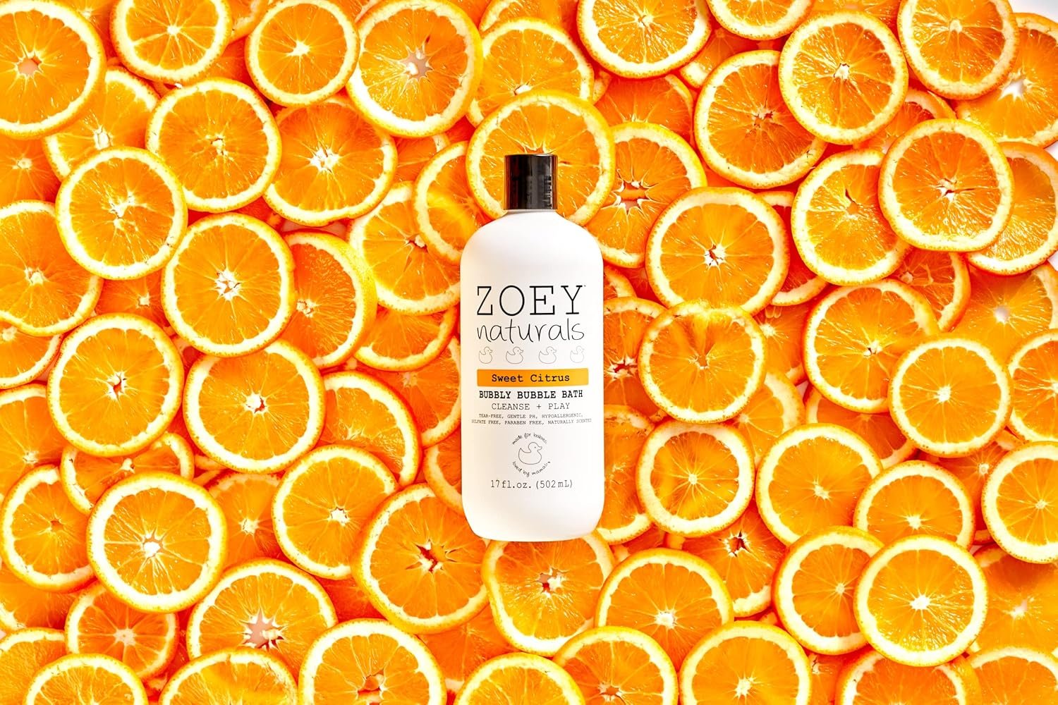 Zoey Naturals - Sweet Citrus Bubble Bath for Kids & Babies - Organic Tear-Free, Non-Toxic Toddler Soap with Moisturizing Aloe & Avocado Oil - Long Lasting Bubbles - Made in USA, 17 oz - Image 8
