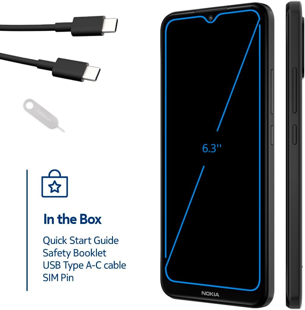 Nokia C210 | T-Mobile, AT&T, Cricket | Android 13 | Unlocked Smartphone | All Day Battery | US Version | 3/32GB | 6.3-Inch Screen | 13MP Dual Camera | Charcoal - Image 8