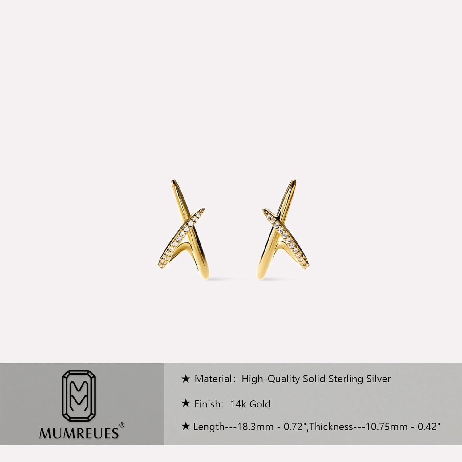 Gold Earrings for Women Trendy,14K Gold Stud Earrings Dainty Earrings Simple Minimalist Cubic Zirconia Diamond Gold Earrings Hypoallergenic Earring for Women Gifts - Image 7