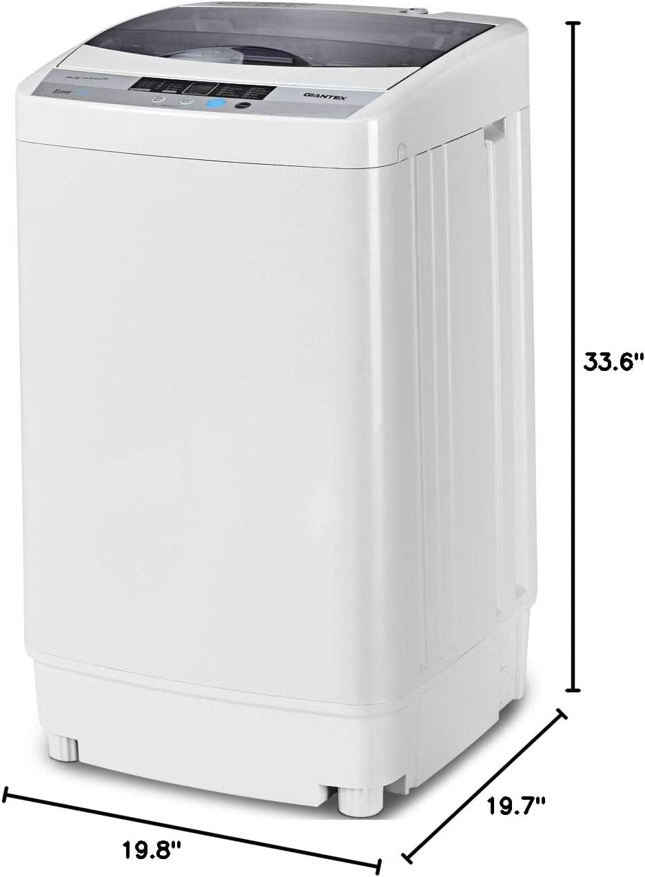 Giantex Full-Automatic Washing Machine Portable Compact 1.34 Cu.ft Laundry Washer Spin with Drain Pump, 10 programs 8 Water Level Selections with LED Display 12 Lbs Capacity - Image 10