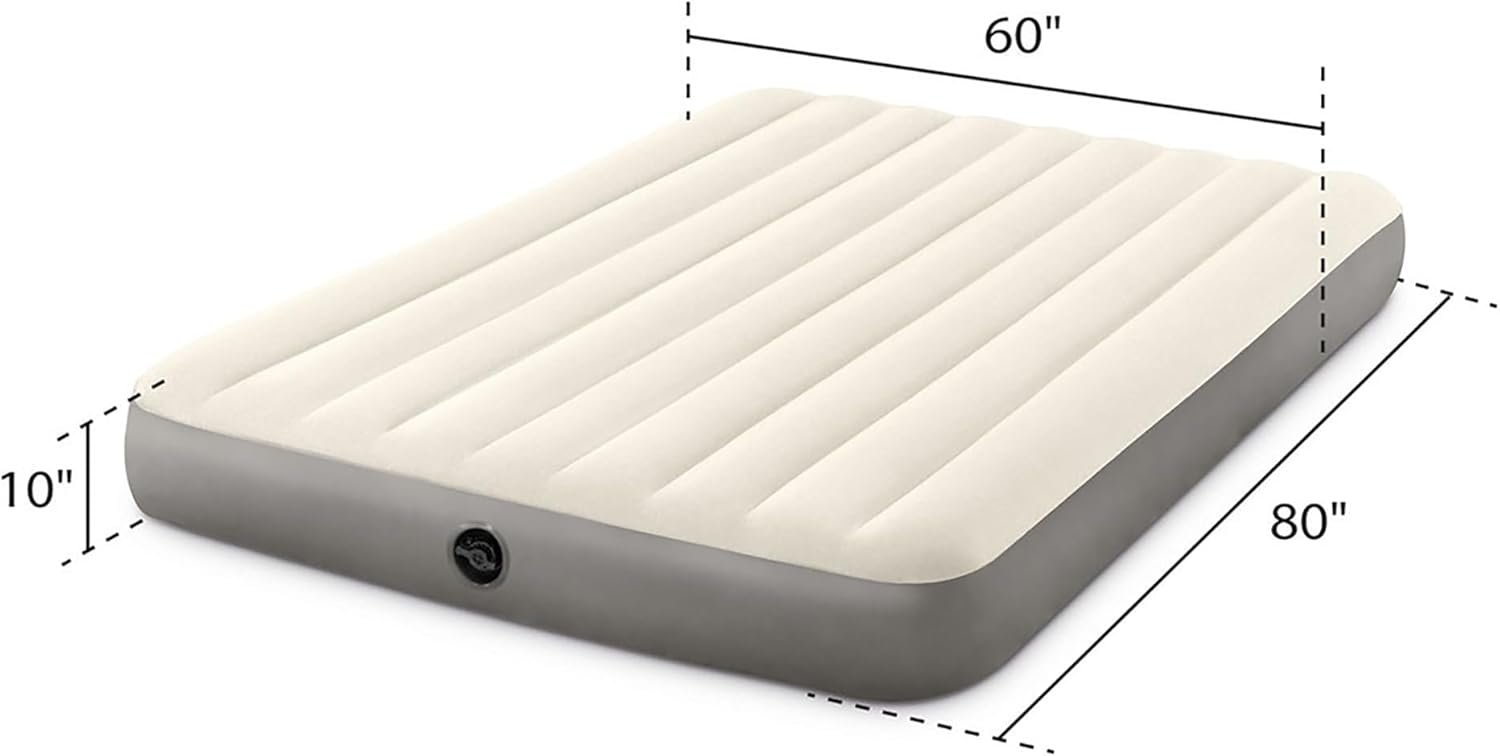 Intex 64103E Dura-Beam Standard Single-High Air Mattress: Fiber-Tech - Queen Size - 10in Bed Height - 600lb Weight Capacity - Pump Sold Separately - Image 3