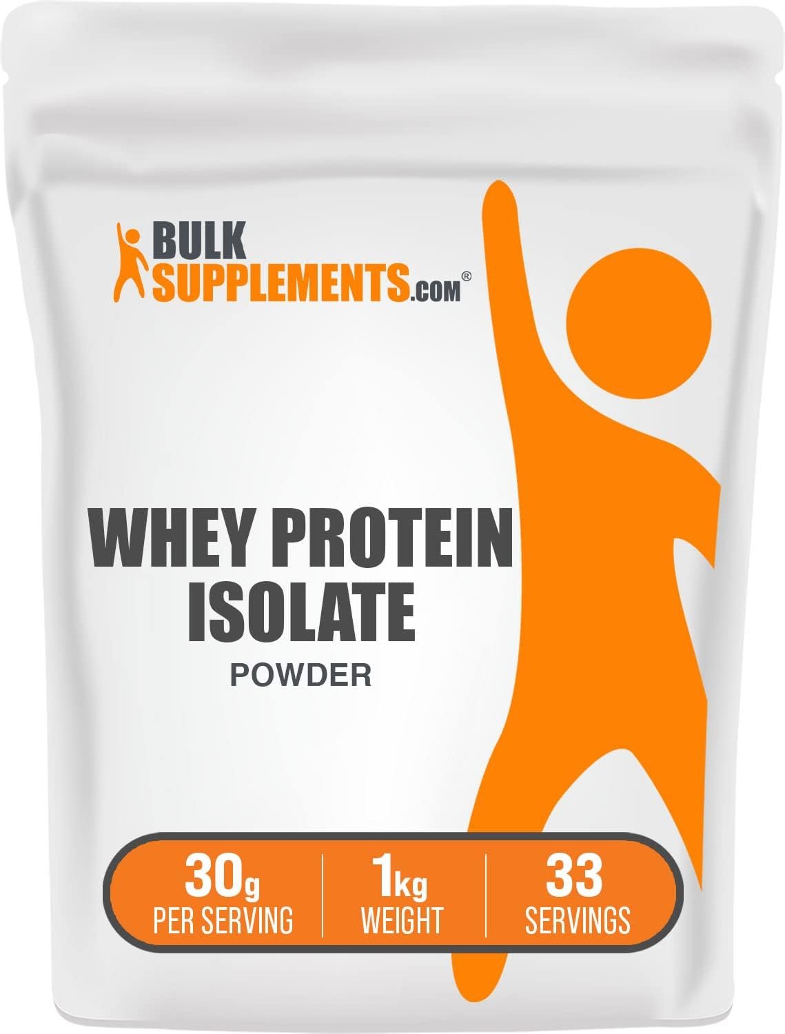 BulkSupplements.com Whey Protein Isolate Powder - Whey Protein Powder, Unsweeteneed, Unflavored & Gluten Free - 30g per Serving, 1kg (2.2 lbs) (Pack of 1) - Image 2