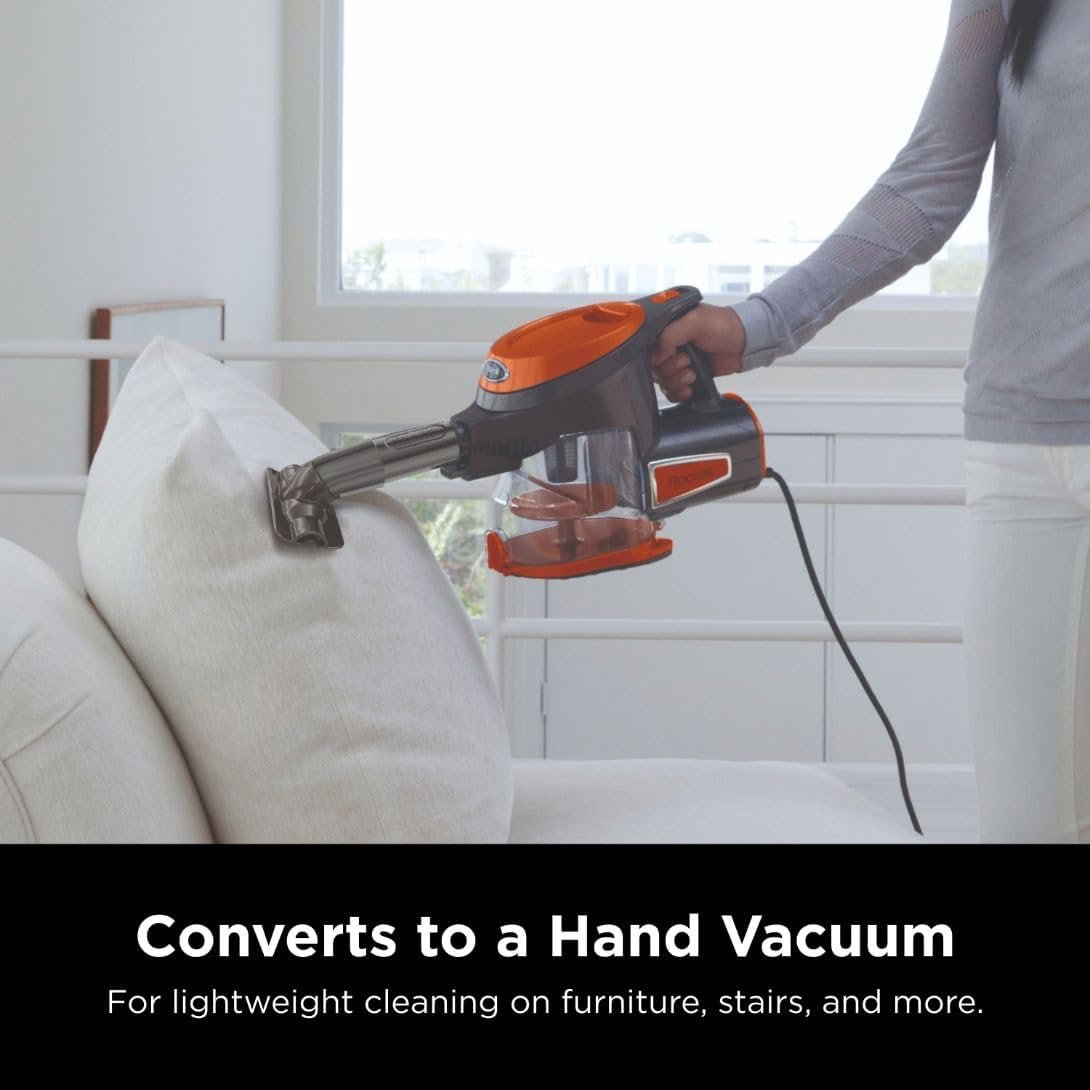 Shark Rocket Ultra-Light Corded Bagless Vacuum for Carpet and Hard Floor Cleaning with Swivel Steering (HV301), Gray/Orange - Image 7