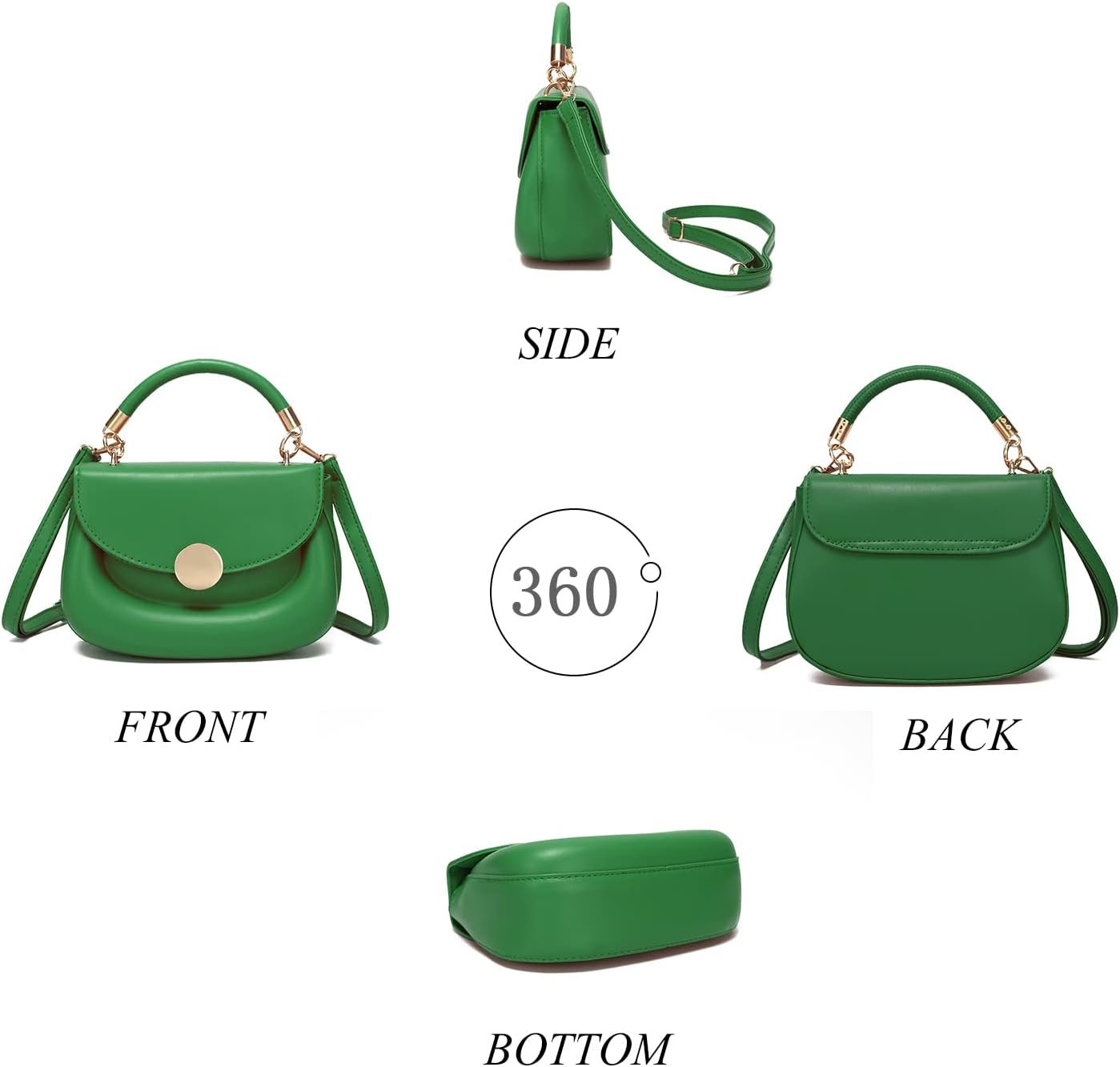 SHUIANGRAN Fashion Cross-body bags for women Womens Purses Minimalist Purses Ladies BagSingle-shoulder Crossbody Handbag (2# green) - Image 5