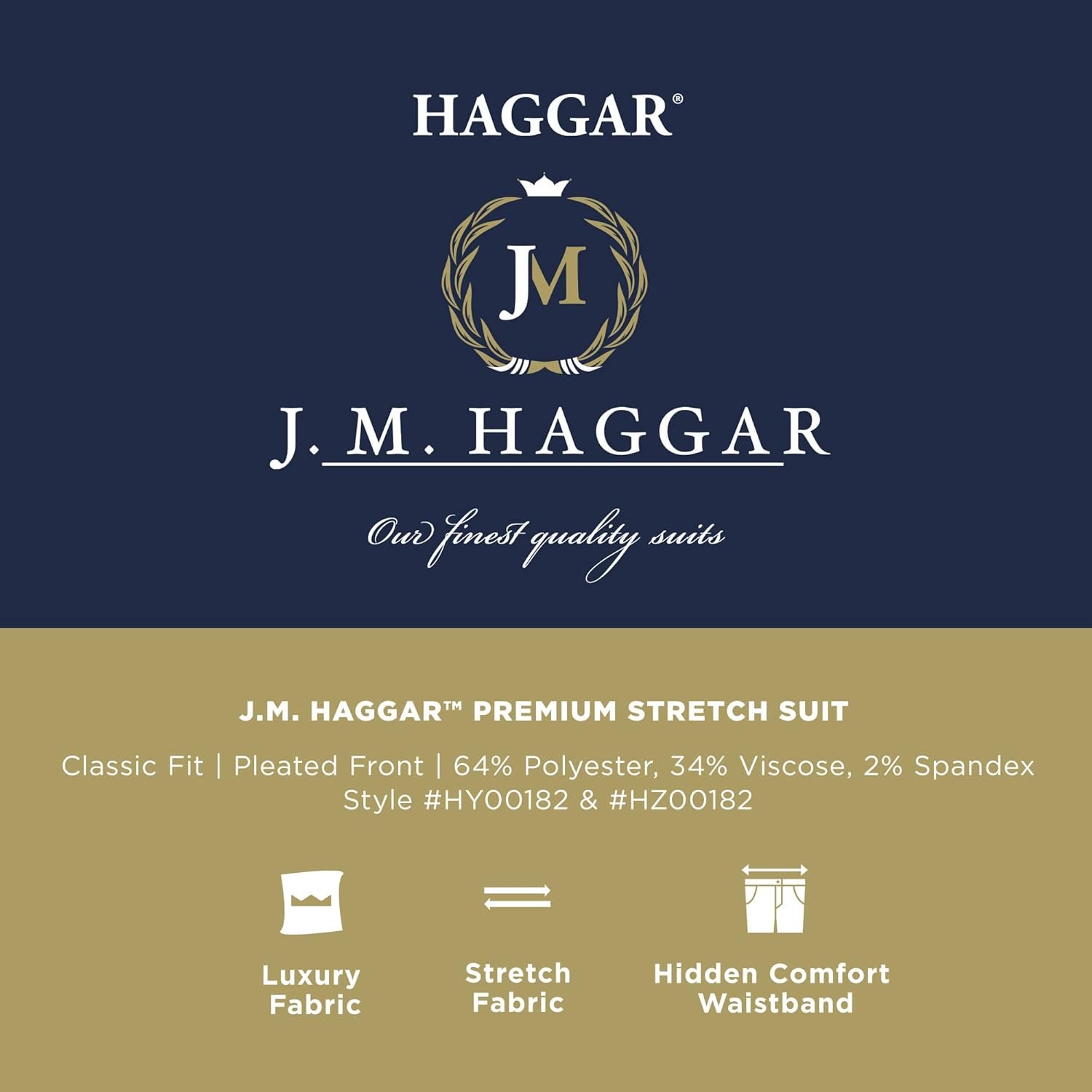 Haggar Men's JMH Premium Stretch Classic Fit Solid Color Suit Separates - Pants and Jackets - Image 5