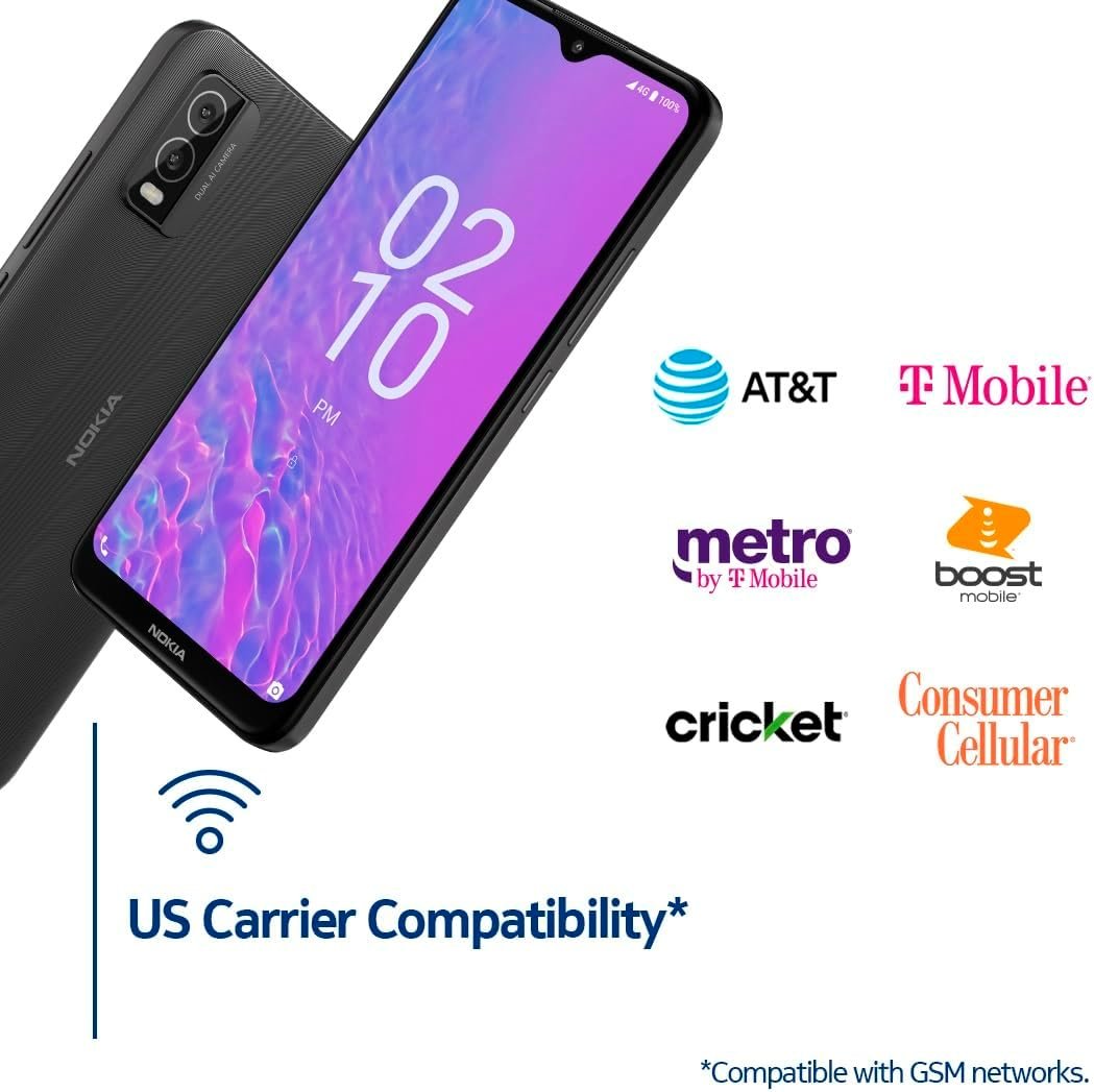 Nokia C210 | T-Mobile, AT&T, Cricket | Android 13 | Unlocked Smartphone | All Day Battery | US Version | 3/32GB | 6.3-Inch Screen | 13MP Dual Camera | Charcoal - Image 6