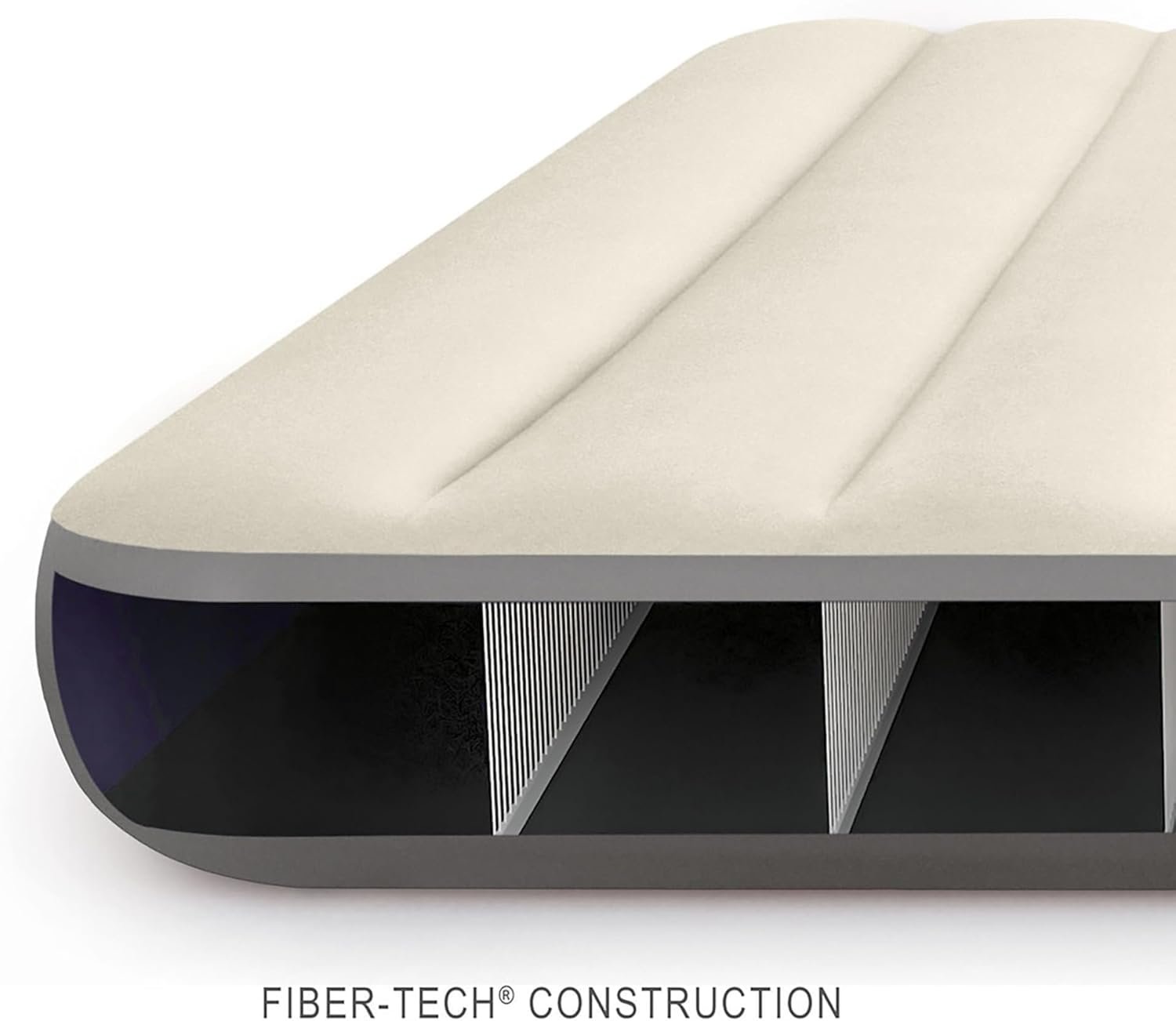 Intex 64103E Dura-Beam Standard Single-High Air Mattress: Fiber-Tech - Queen Size - 10in Bed Height - 600lb Weight Capacity - Pump Sold Separately - Image 4