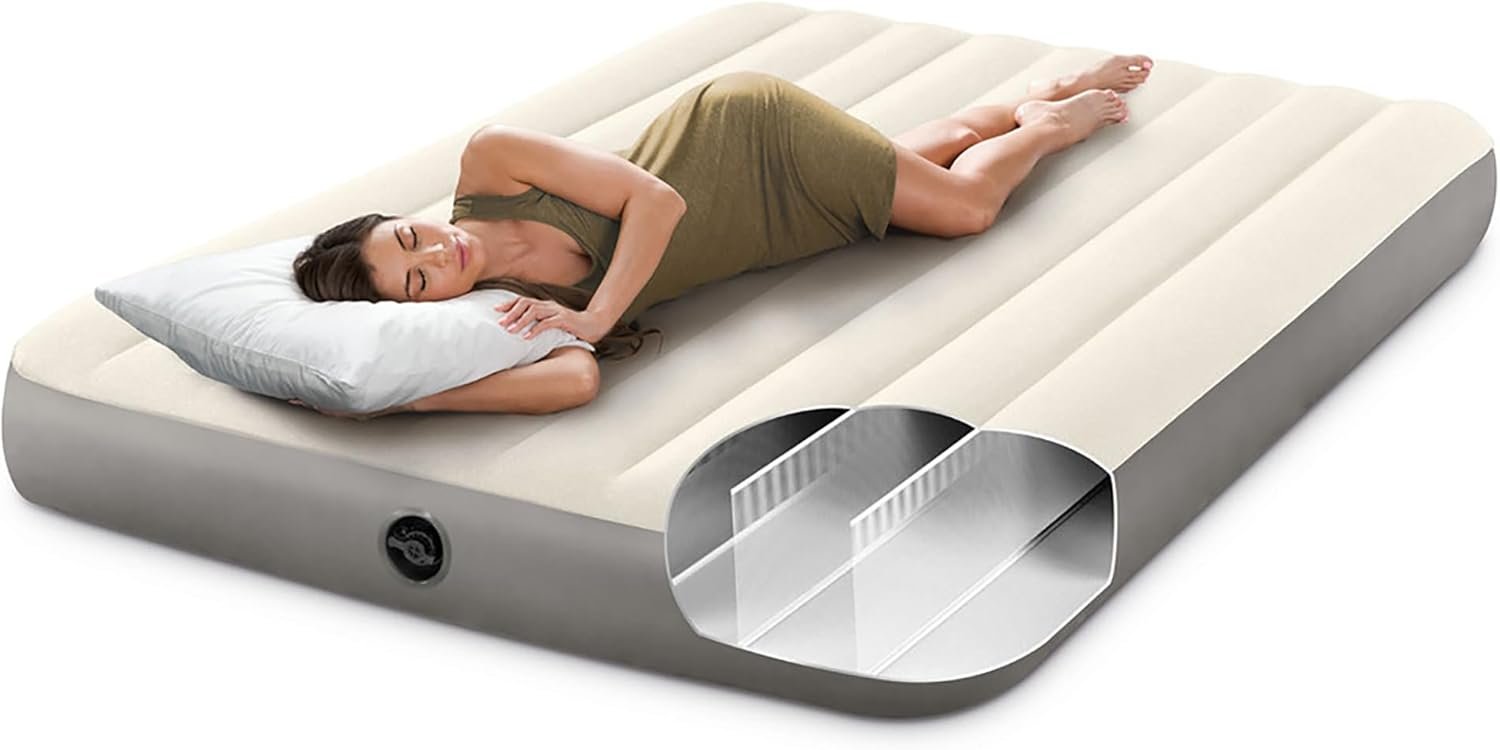 Intex 64103E Dura-Beam Standard Single-High Air Mattress: Fiber-Tech - Queen Size - 10in Bed Height - 600lb Weight Capacity - Pump Sold Separately - Image 10