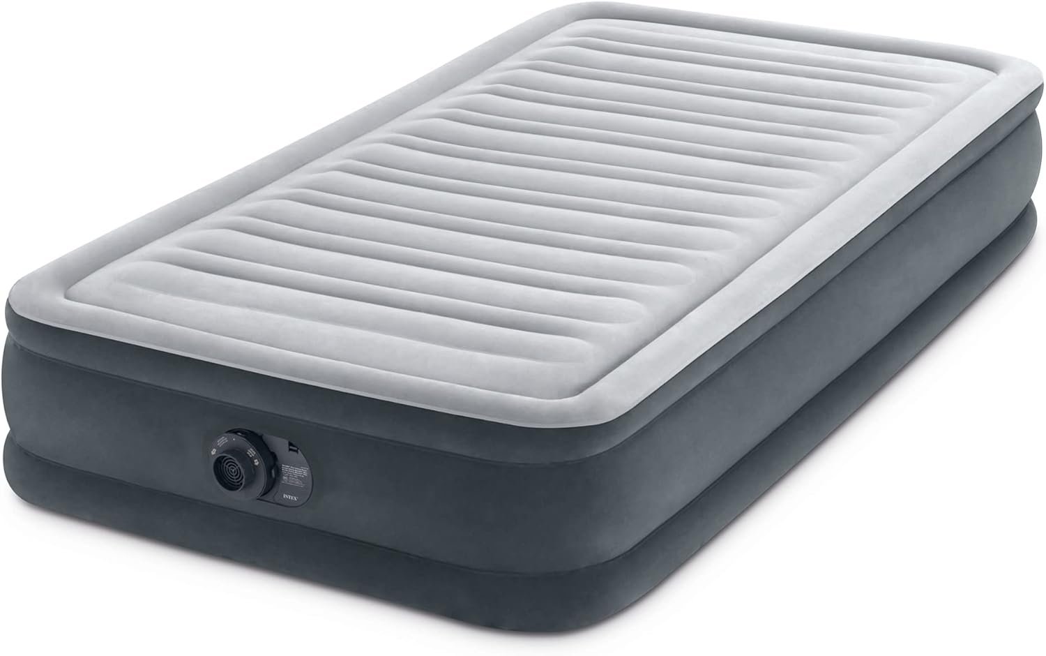 Intex 67765ED Dura-Beam Deluxe Comfort-Plush Mid-Rise Air Mattress : Fiber-Tech – Twin Size – Built-in Electric Pump – 13in Bed Height – 300lb Weight Capacity - Image 2