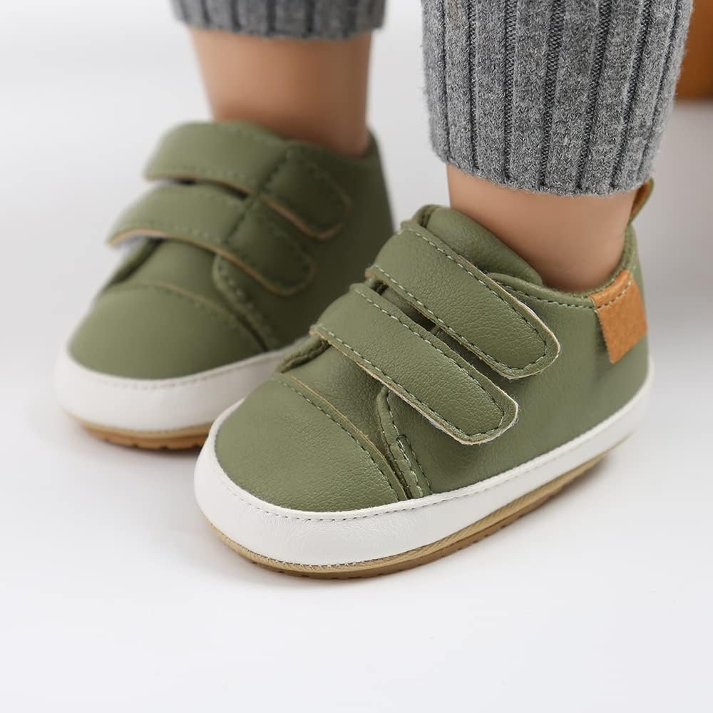 SOFMUO Baby Boys Girls High Top Ankle PU Leather Sneakers Soft Rubber Sole Infant Moccasins Newborn Oxford Loafers Anti-Slip Toddler Wedding Uniform Dress Shoes - Image 4