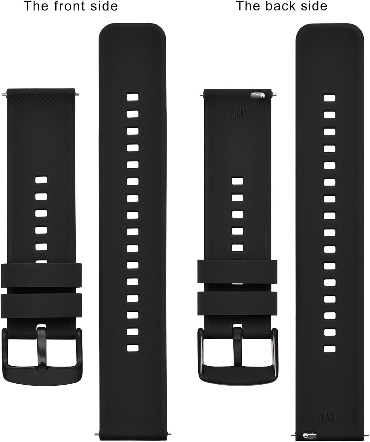 BISONSTRAP Watch Strap 18mm 19mm 20mm 21mm 22mm, Quick Release Silicone Watch Bands for Men Women - Image 4
