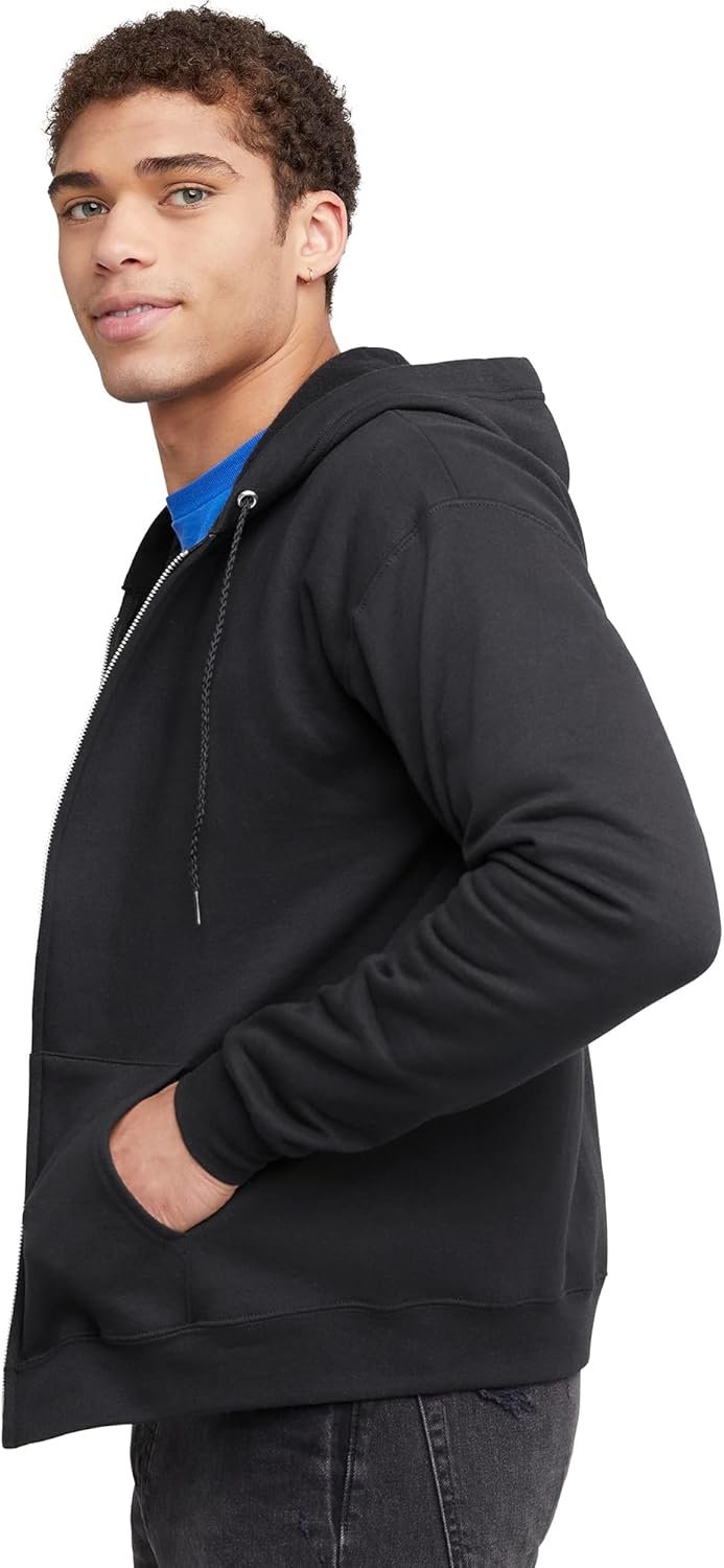 Hanes Men's EcoSmart Fleece Full-Zip Hoodie Sweatshirt - Image 4