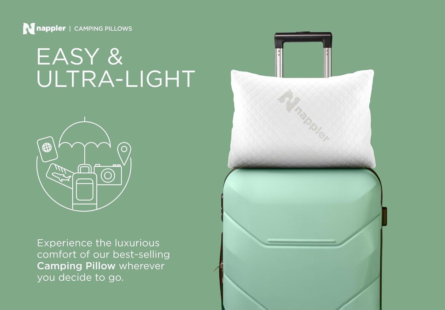 Small Shredded Memory Foam Pillow for Travel and Camping - Compressible Medium Firm Bed Pillow, Contoured Support, Breathable Cover, Machine Washable, Ideal Backpacking, Airplane and Car - Image 8