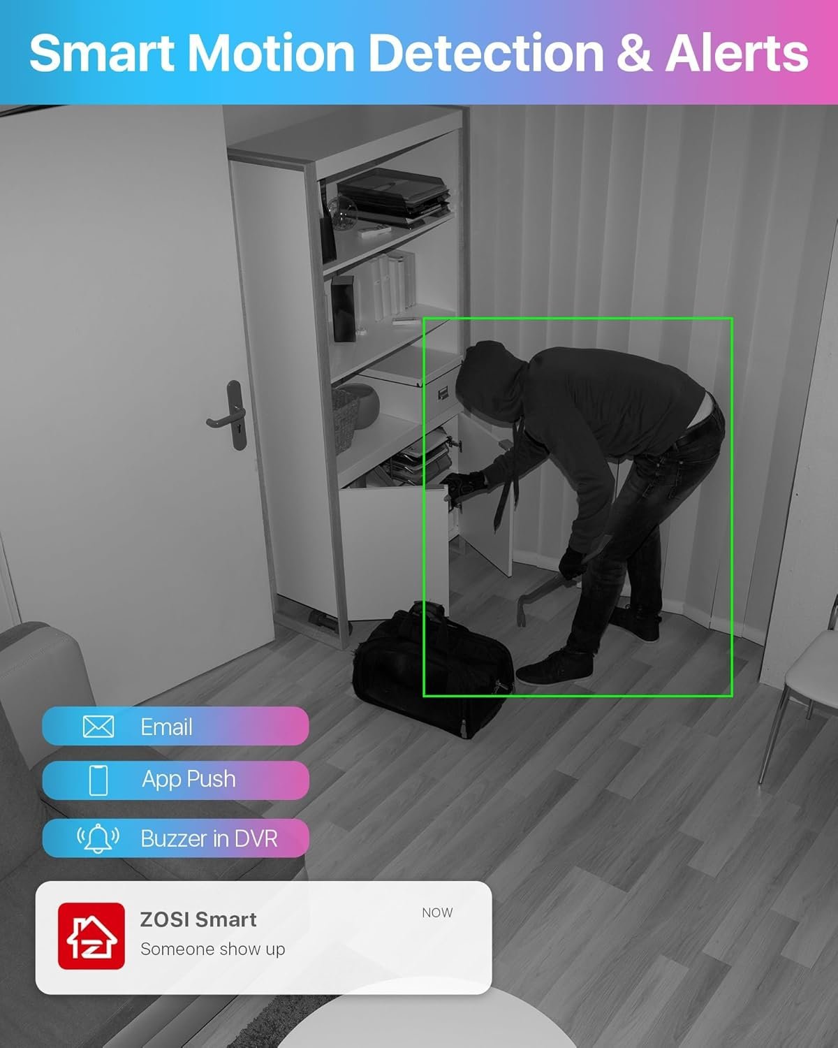 ZOSI 3K Lite 8CH H.265+ Home Security Camera System with AI Human/Vehicle Detection,Night Vision,5MP Lite 8 Channel CCTV DVR,4pcs 1080P 1920TVL 2MP Outdoor Indoor Surveillance Dome Cameras (No HDD) - Image 4