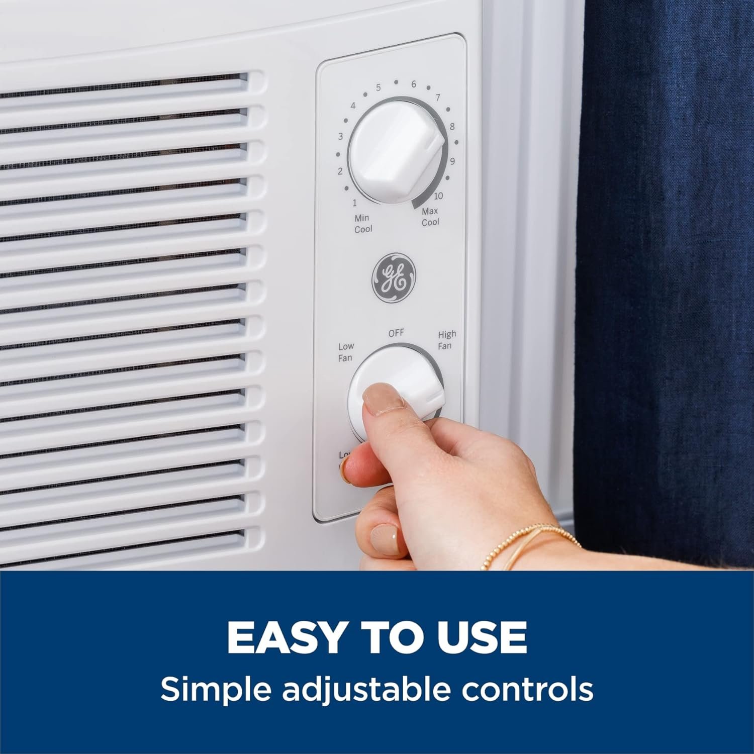 GE Window Air Conditioner Unit, 5,000 BTU for Small Rooms up to 150 sq ft. with Manual Adjustable Fan and Cooling Settings, Perfect for Small Bedroom or Living Room, Easy Install Kit Included, White - Image 5