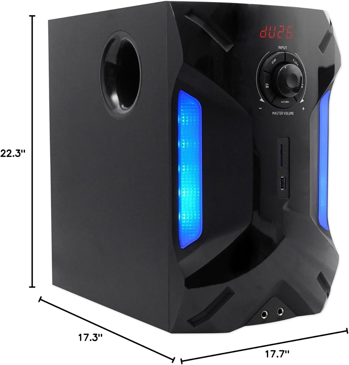 Rockville HTS56 1000W 5.1 Channel Home Theater System with 8" Subwoofer, Bluetooth, USB, Includes Remote, LED Light Effects - Perfect for Movies, Music, Karaoke - Image 11