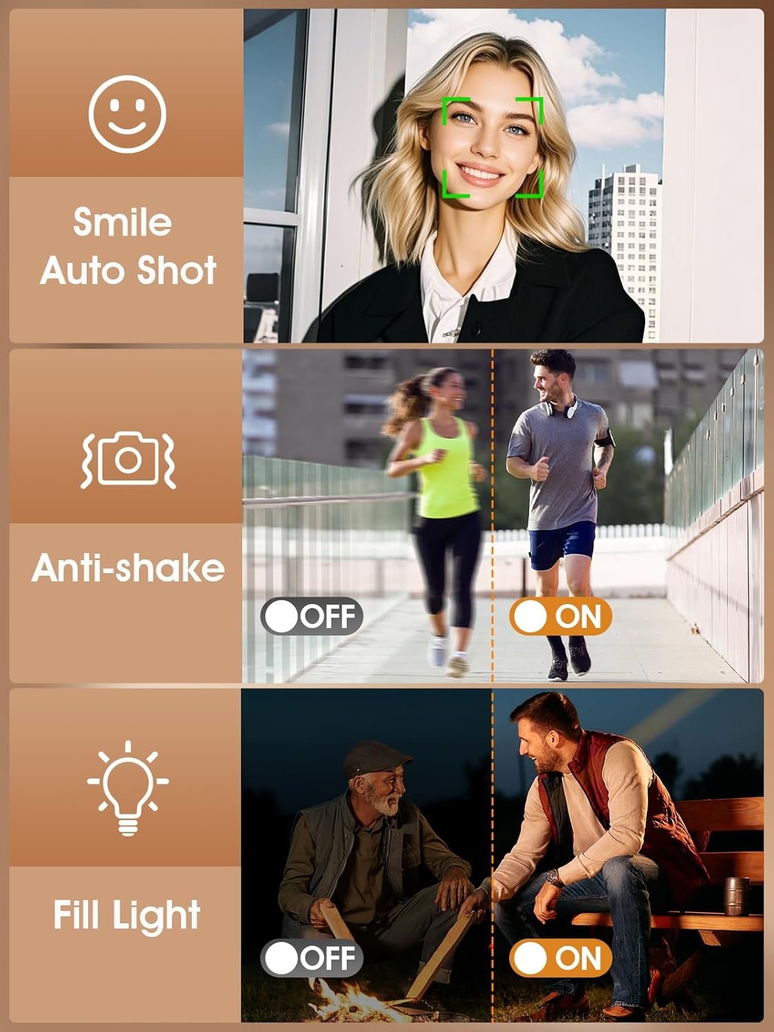 Digital Camera,Autofocus 4K Vlogging Camera for Photography with 32GB Card,48MP Portable Compact Point and Shoot Digital Camera for Teens Adult Beginner with 16X Zoom,Anti-Shake,2 Batteries(White) - Image 8