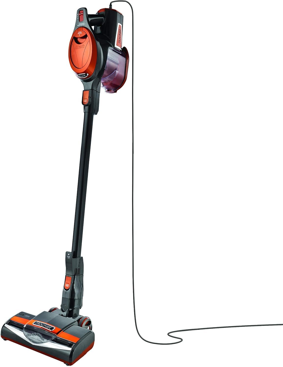 Shark Rocket Ultra-Light Corded Bagless Vacuum for Carpet and Hard Floor Cleaning with Swivel Steering (HV301), Gray/Orange - Image 2