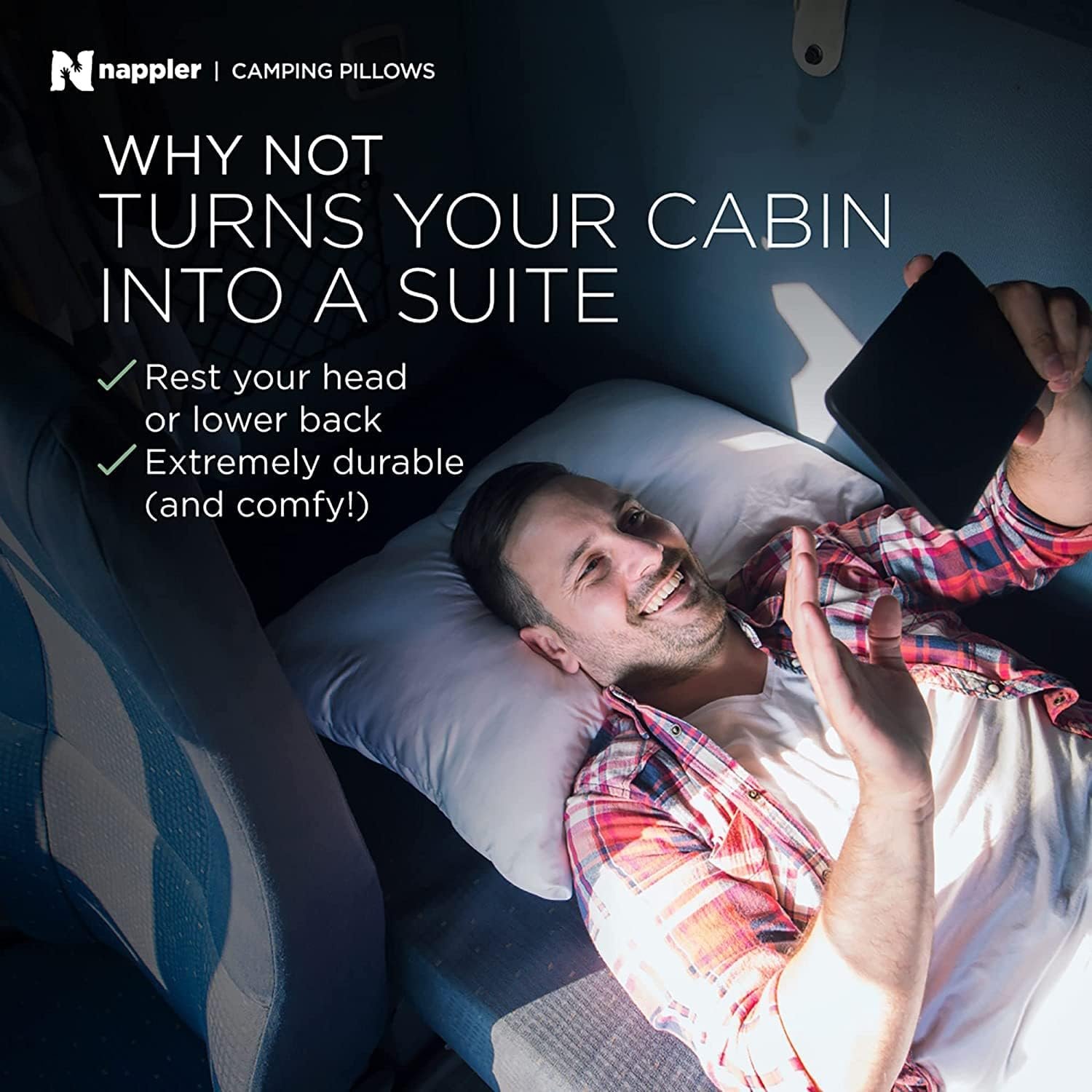 Small Shredded Memory Foam Pillow for Travel and Camping - Compressible Medium Firm Bed Pillow, Contoured Support, Breathable Cover, Machine Washable, Ideal Backpacking, Airplane and Car - Image 7