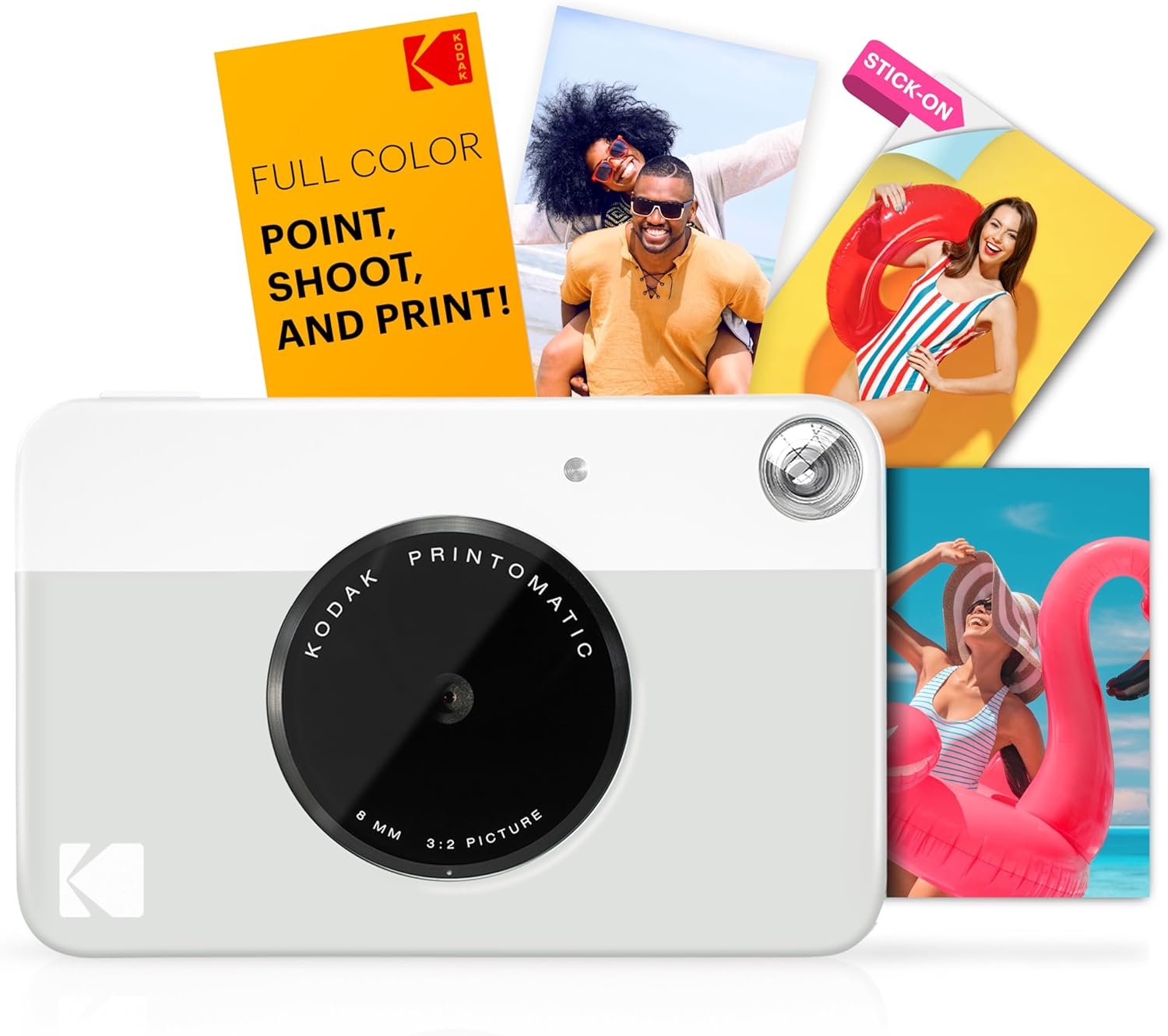 KODAK Printomatic Full-Color Instant Print Camera Starter Bundle + Carrying Case + Zink 20pk Photo Paper - Colorful Photos On 2x3 Sticky-Back Paper - Fun Gift for Birthday Christmas Holiday - Grey - Image 3
