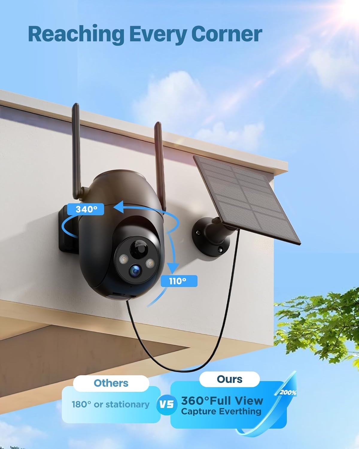 Security Cameras Wireless Outdoor Solar: 2K WiFi Camera for Home Security System - Battery Powered Cam IP66 Waterproof Motion Sensor - Camaras de Seguridad para Casa Inalambricas - Image 7