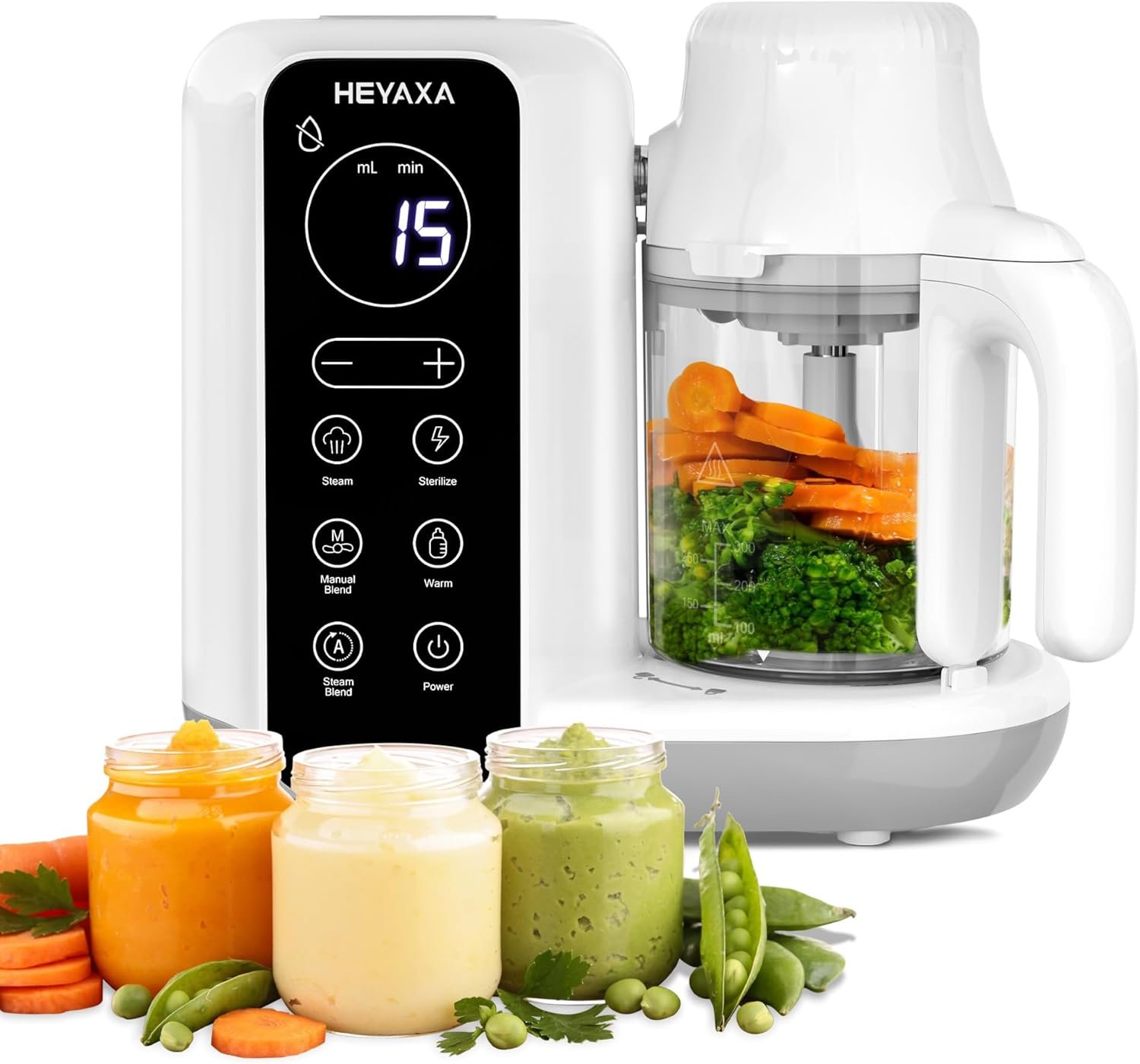 Baby Food Maker, Baby Food Processor with Automatic Cooking & Grinding, Food Steamer Puree Blender with Self-Cleaning Function, BPA Free (White) - Image 2