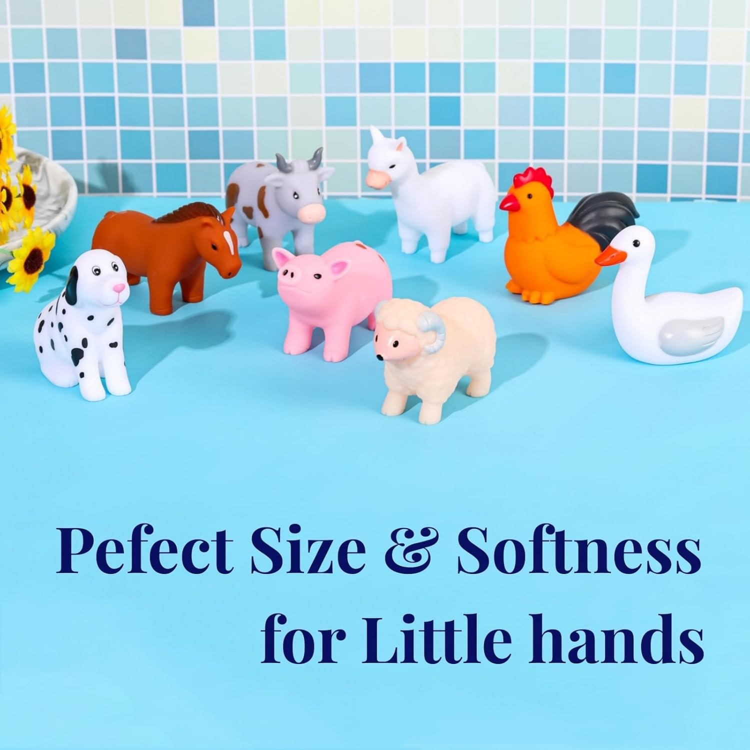 XY-WQ Bath Toys No Hole, for Infants 6-12& Toddlers 1-3, No Hole Bathtub Toys (Animal Ⅱ, 8 Pcs with Mesh Bag) - Image 5