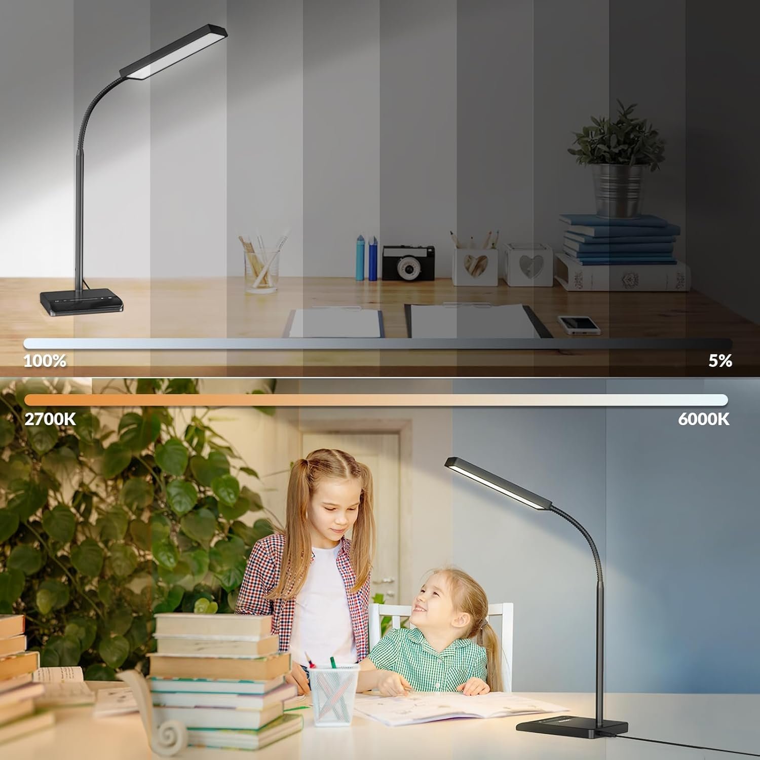LEPOWER LED Desk Lamp, 800LM for Home Office, 12W Reading , Eye-Caring Desk Light, Touch Table Lamp, Gooseneck Lamp, 50 Lighting Modes, Bright Desk Lamps for Bedroom, Study Room - Image 10