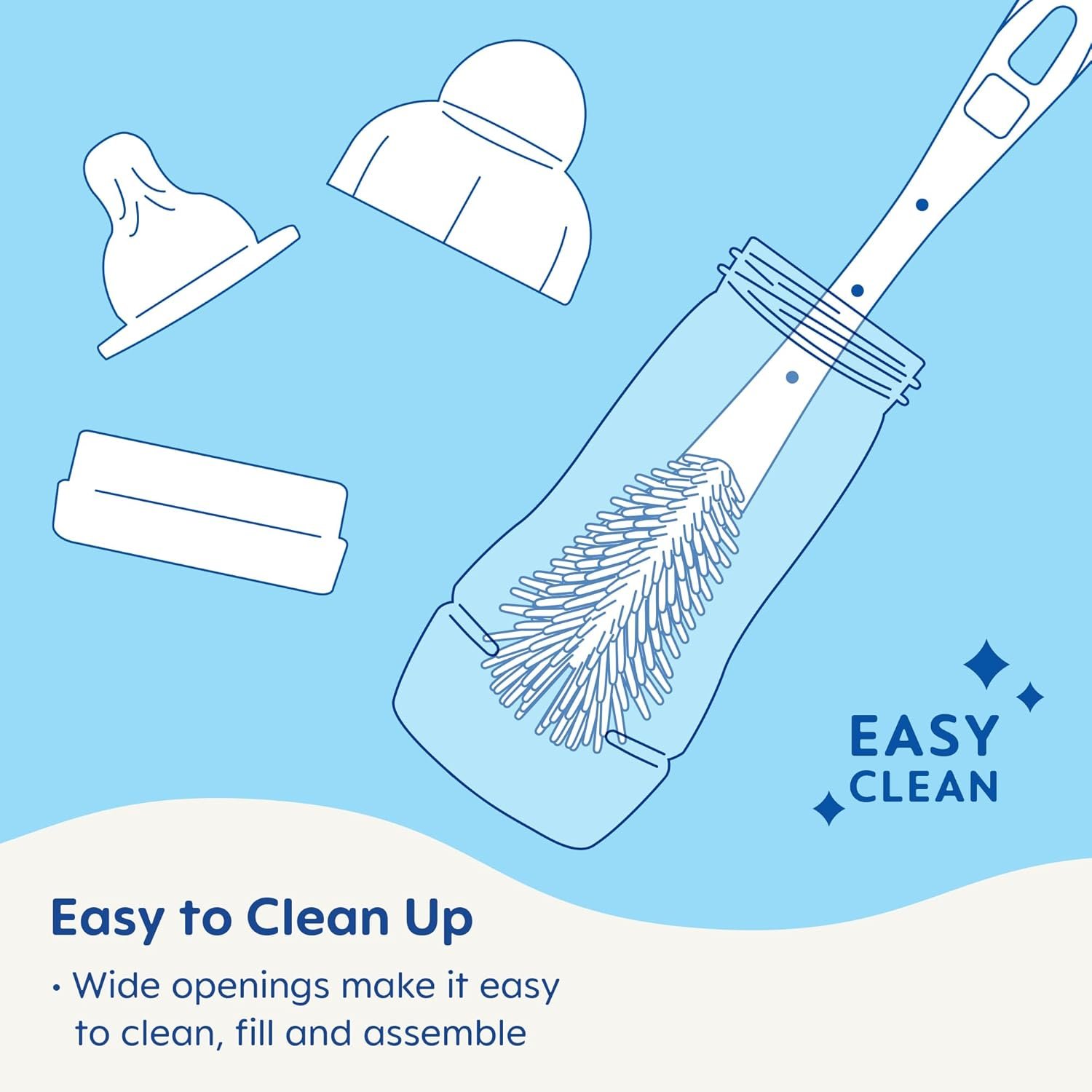 MAM Easy Active Baby Bottle, Fast Flow Skinsoft Silicone Nipple with Wide Neck Ergonomic Design, Easy to Hold BPA-Free Baby Bottles with Leak-Proof Caps for 4 Plus Months Baby - Image 6