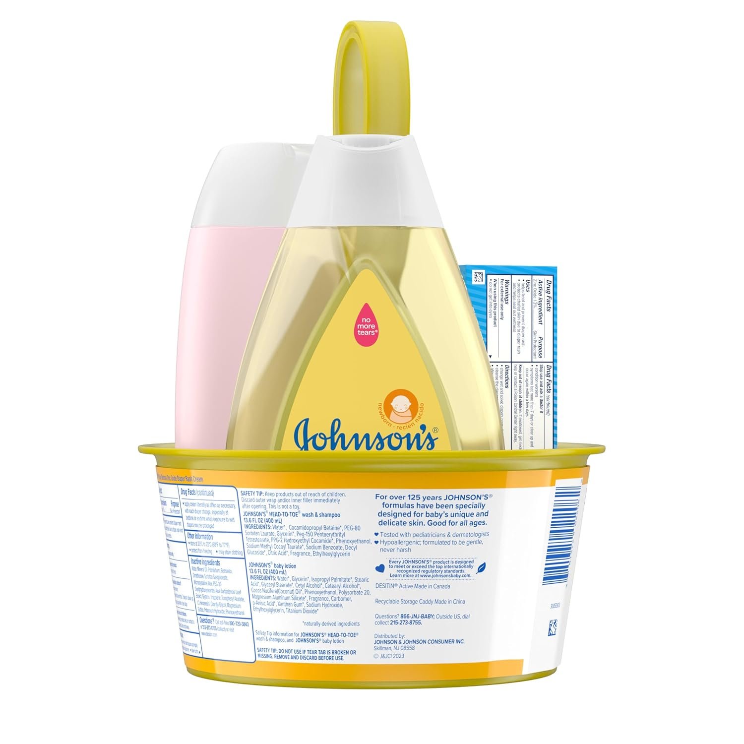 Johnson's First Touch Baby Gift Set, Baby Bath, Skin & Hair Essential Products, Kit for New Parents with Wash & Shampoo, Lotion, & Diaper Rash Cream, Hypoallergenic & Paraben-Free, 4 items - Image 7