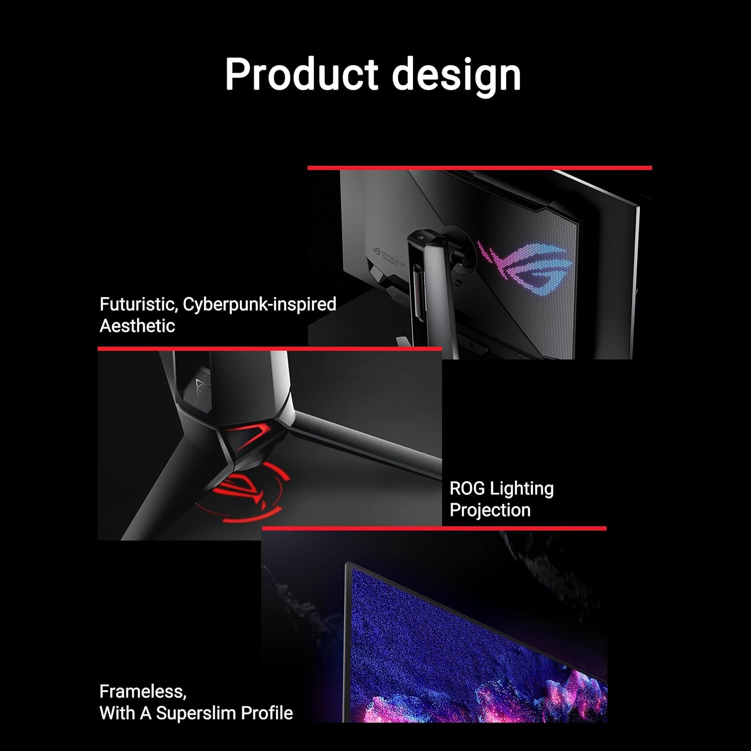 ASUS ROG Swift 32” 4K OLED Gaming Monitor (PG32UCDM) - UHD (3840 x 2160), QD-OLED, 240Hz, 0.03ms, G-SYNC Compatible, Custom Heatsink, Graphene Film, 99% DCI-P3, True 10-bit, 90W USB-C - Image 7